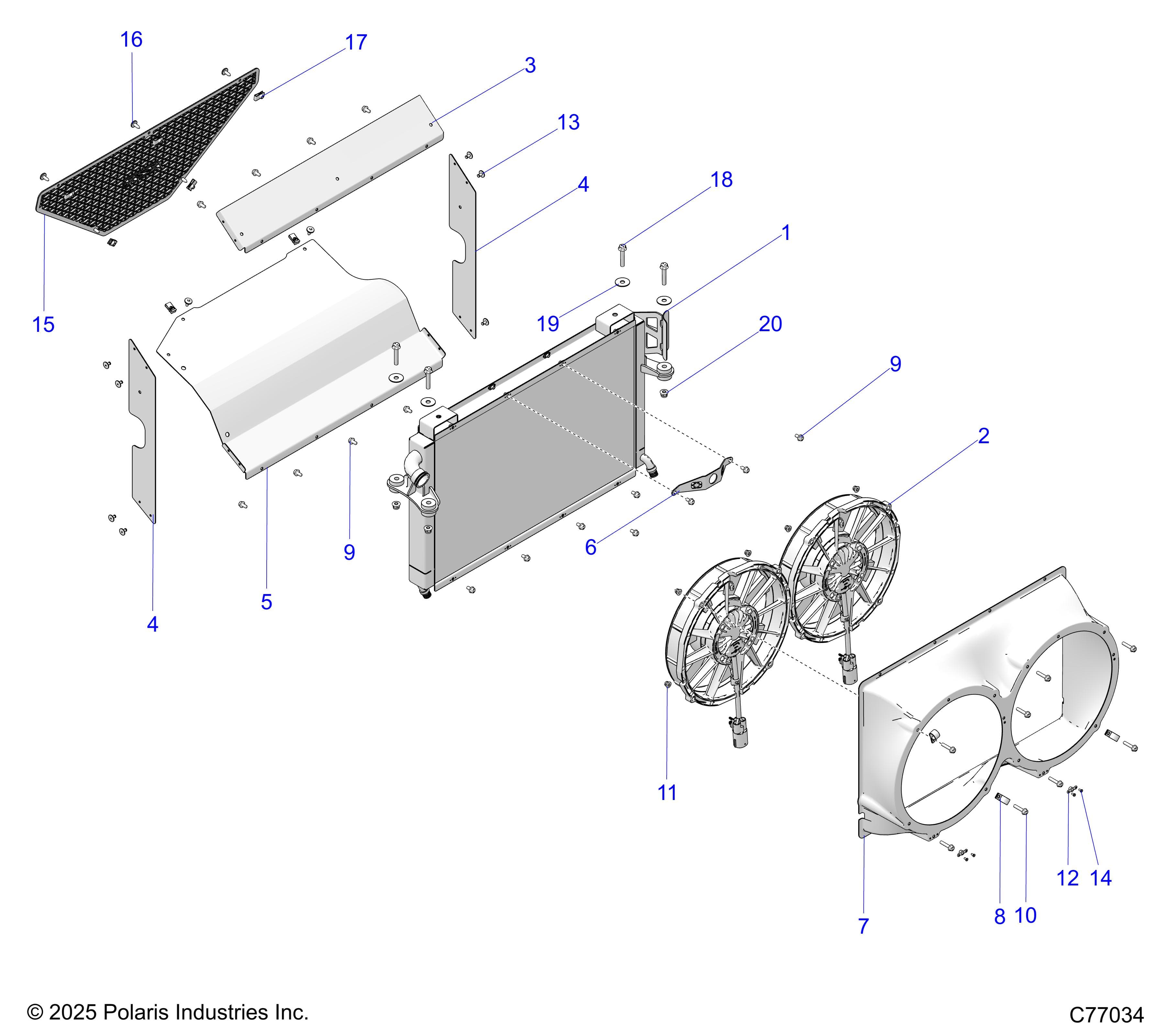 2026 RZR PRO R RACE β ENGINE, COOLING, RADIATOR - Z26RRE2KAL (C77034) diagram