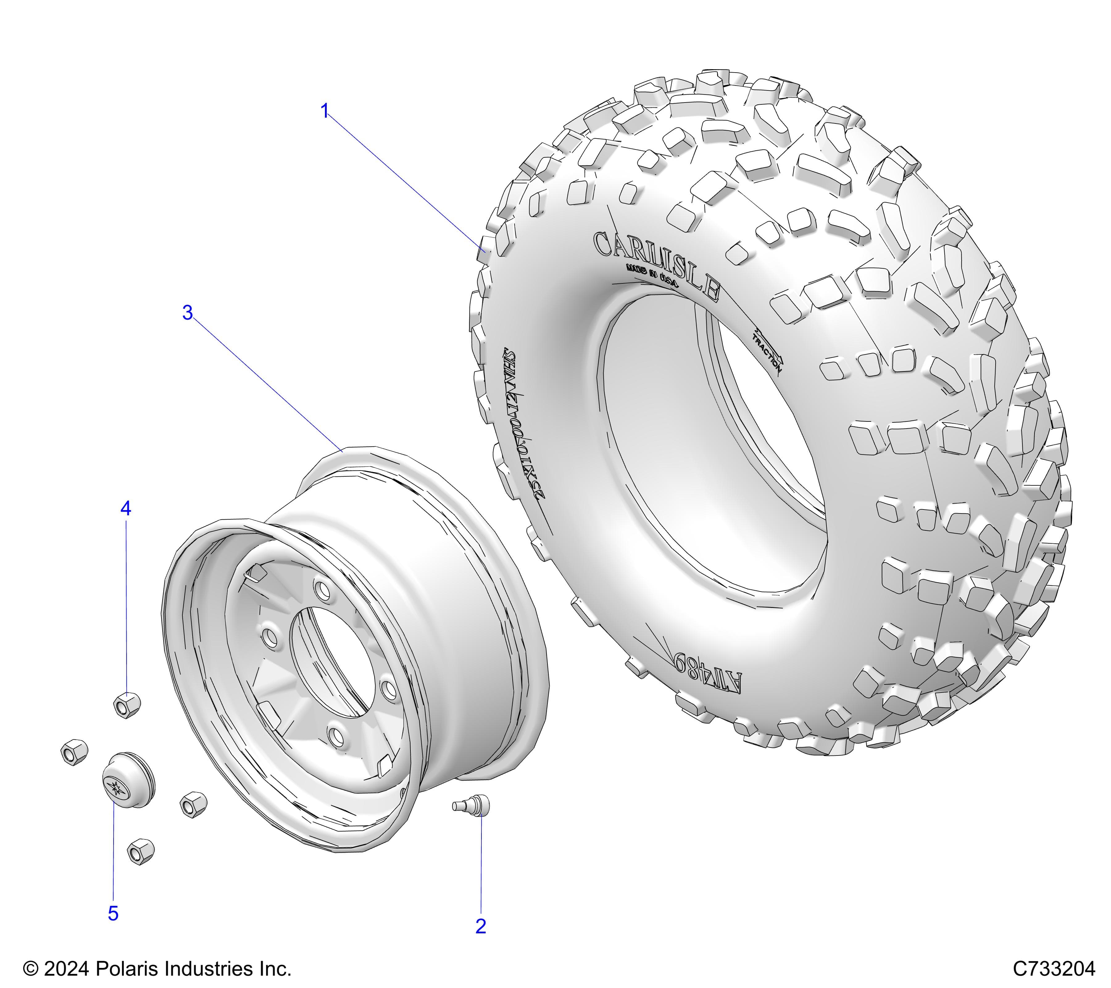 2026 RANGER 1000 EPS β WHEELS, FRONT BASE UNITS - R26TAE99A1/B1 (C733204) diagram
