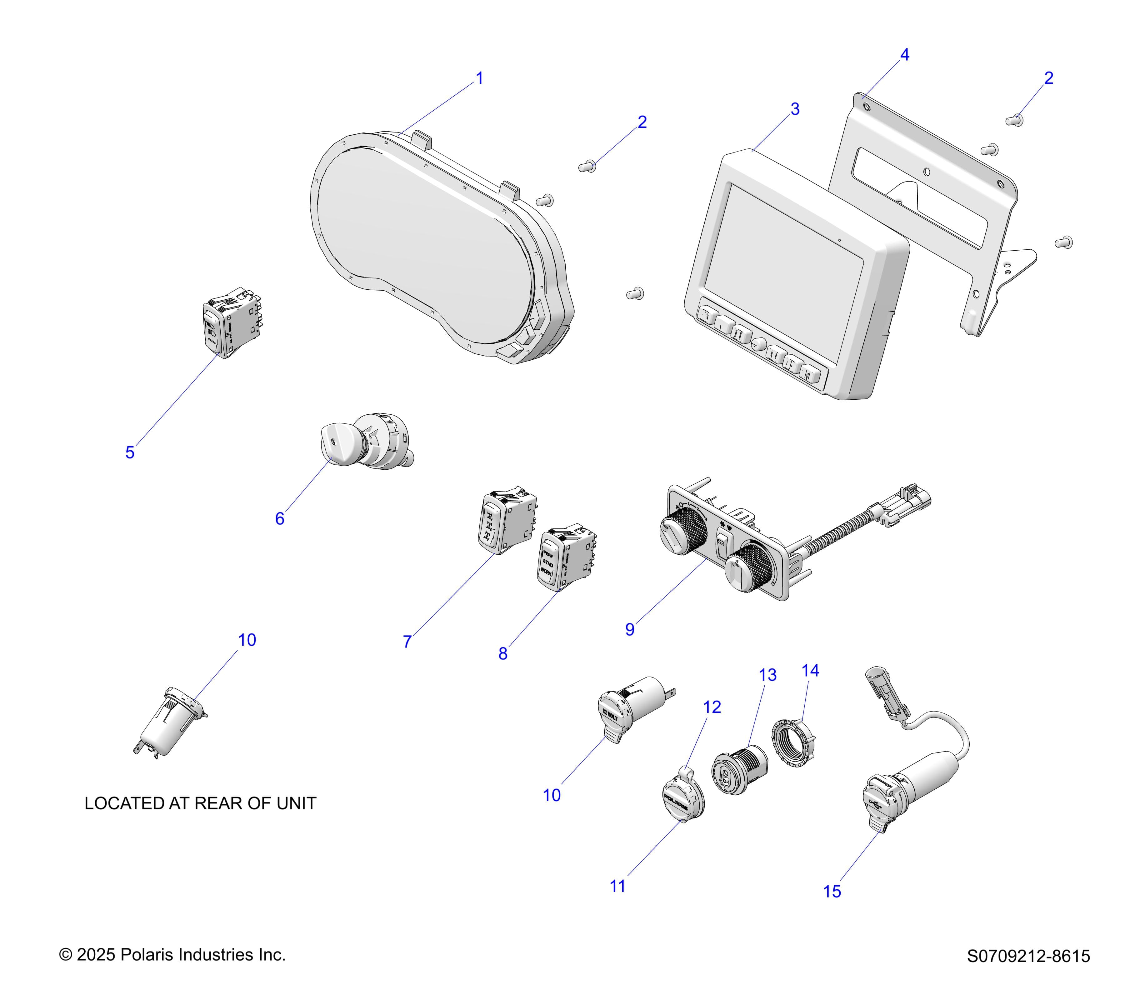 2026 RANGER 1000 XP CREW NSTR ULTIMATE β ELECTRICAL, DASH INSTRUMENTS PLUS RIDE COMMAND diagram