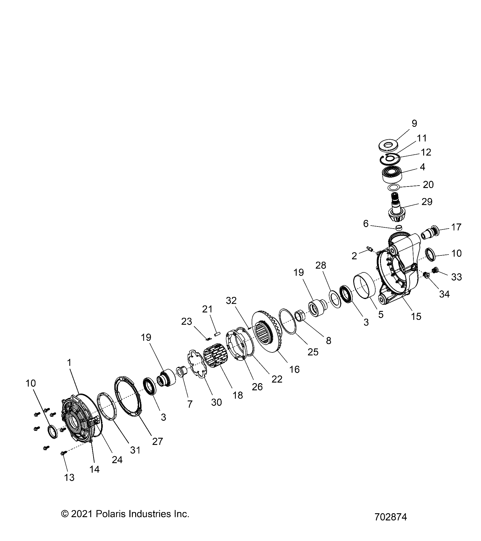 2026 RZR XP 1000 ULTIMATE β DRIVE TRAIN, FRONT GEARCASE INTERNALS - Z26NET99A4/B4/A6/B6 (702794) diagram