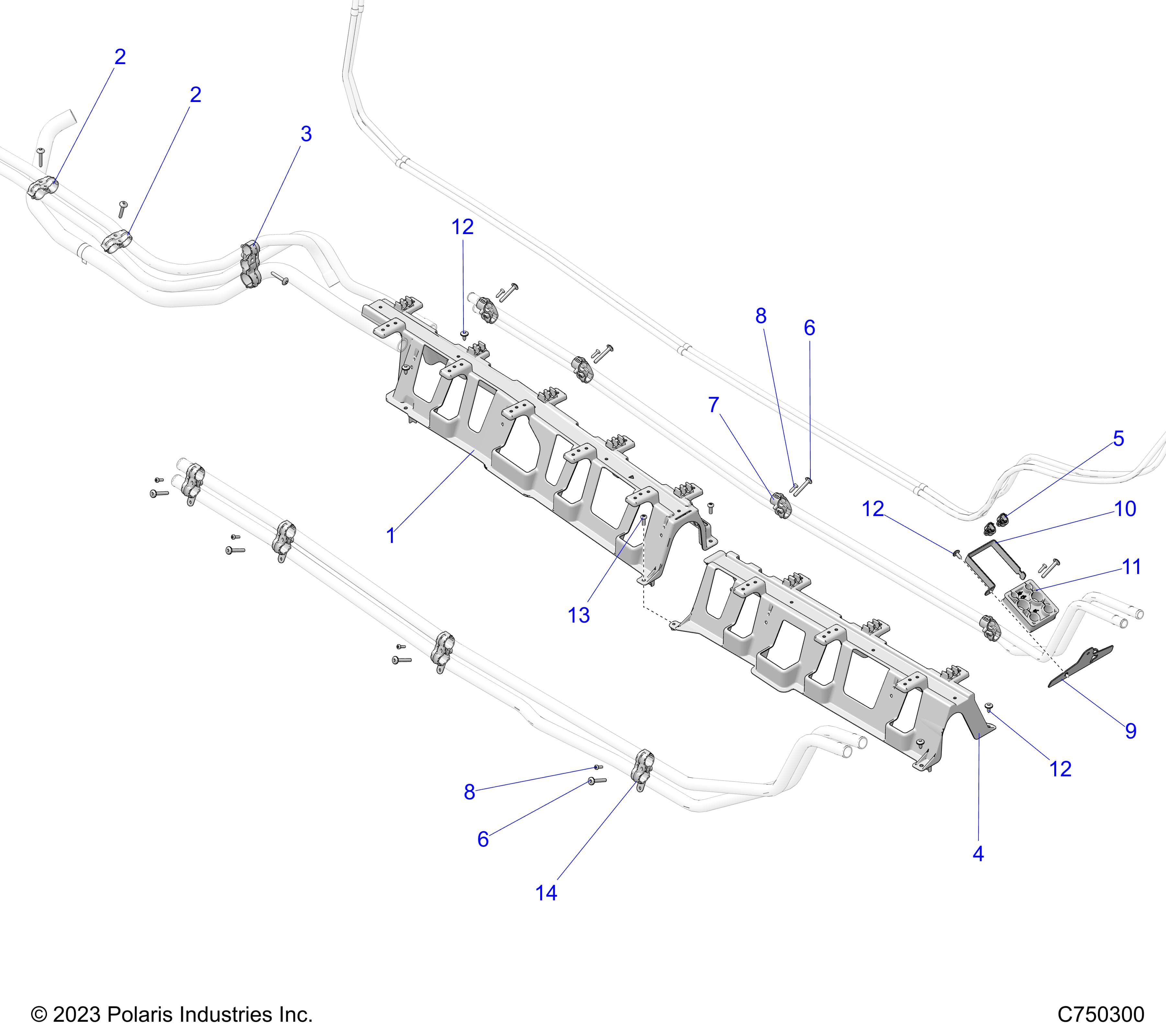 2026 RZR PRO S4 ULTIMATE EVP,LE β ENGINE, COOLING MOUNTING - Z26S4P92BL (C750300) diagram