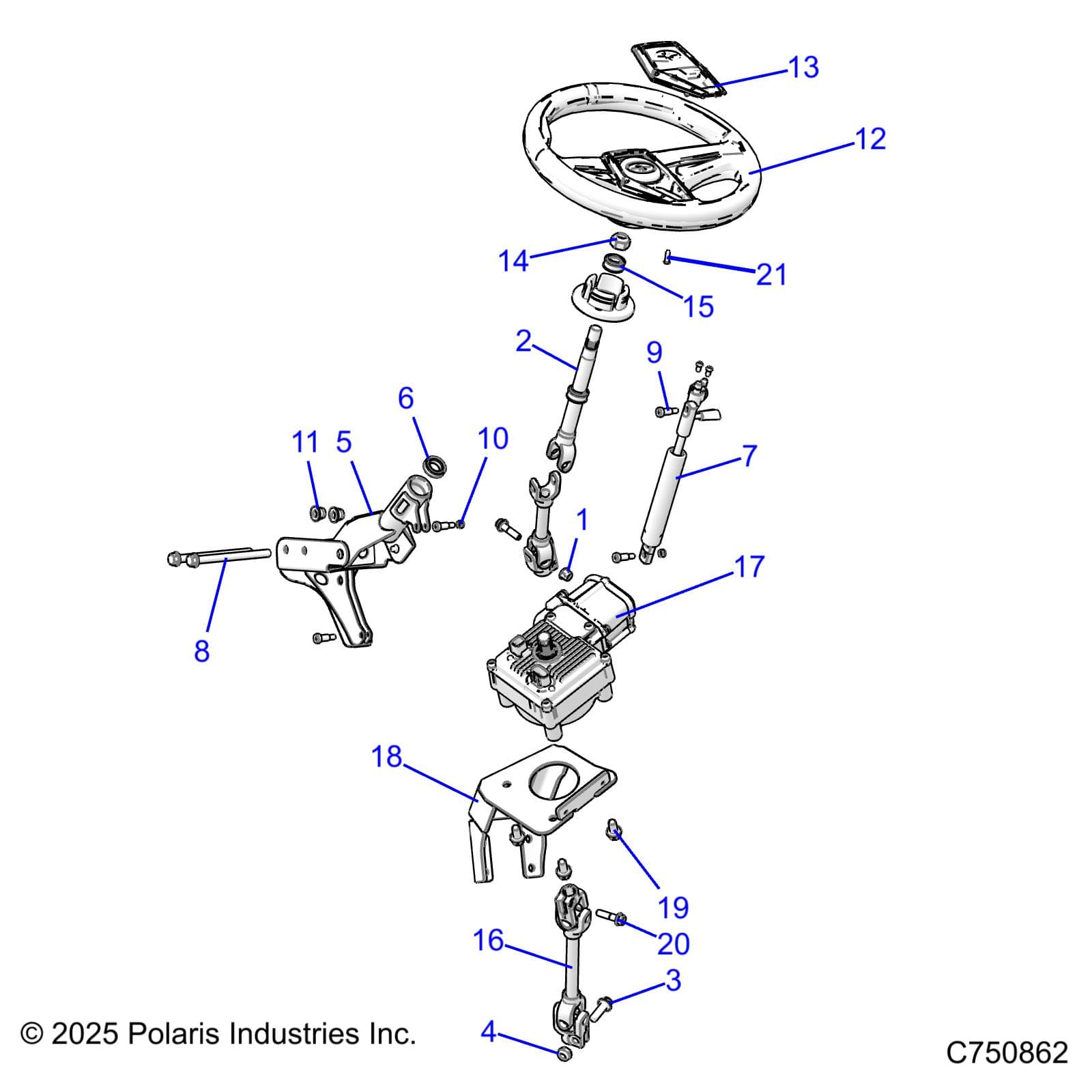 2026 RZR 900 TRAIL ULTIMATE β STEERING, POWER STEERING ASM. - Z26A5F87A6 (C750862) diagram