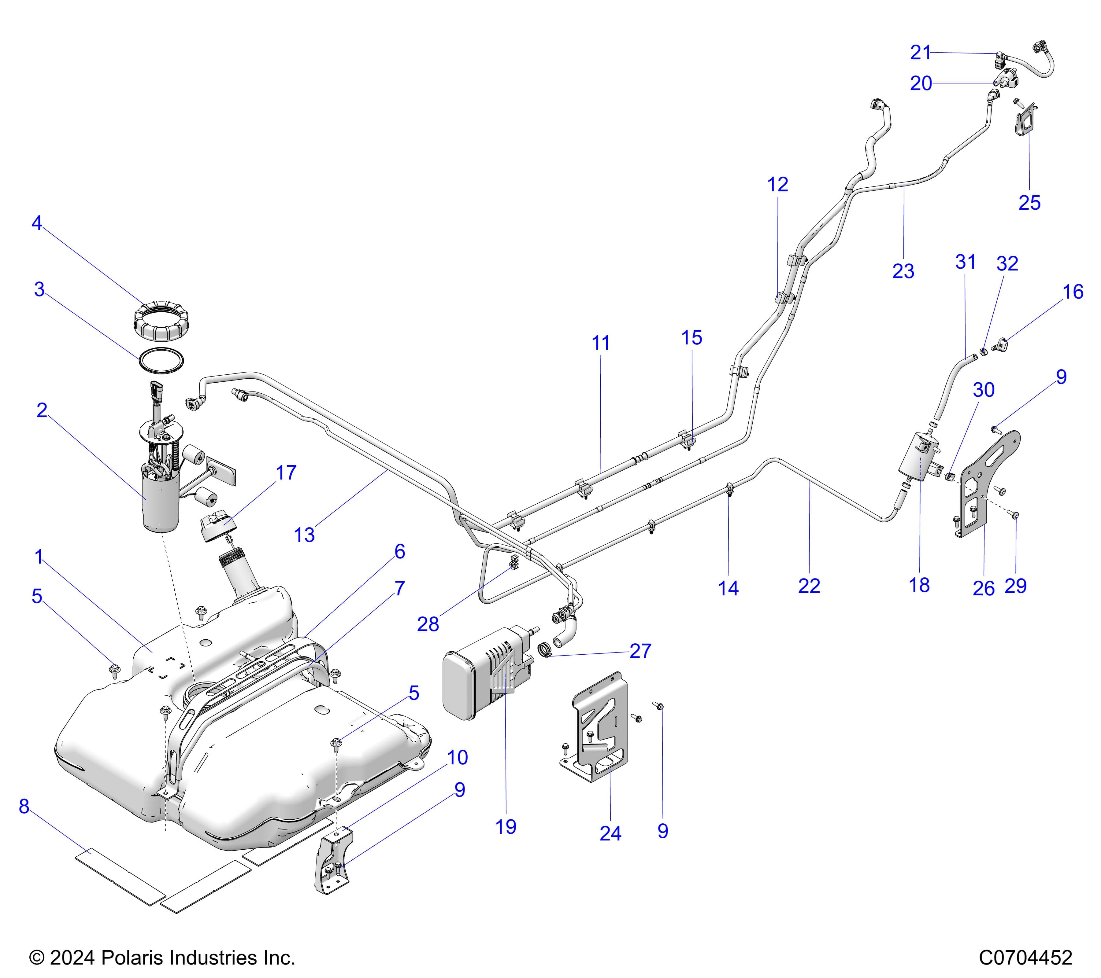 2026 POLARIS XPEDITION ADV 5 NORTHSTAR β FUEL SYSTEM, EVAP FUEL TANK ASM. diagram