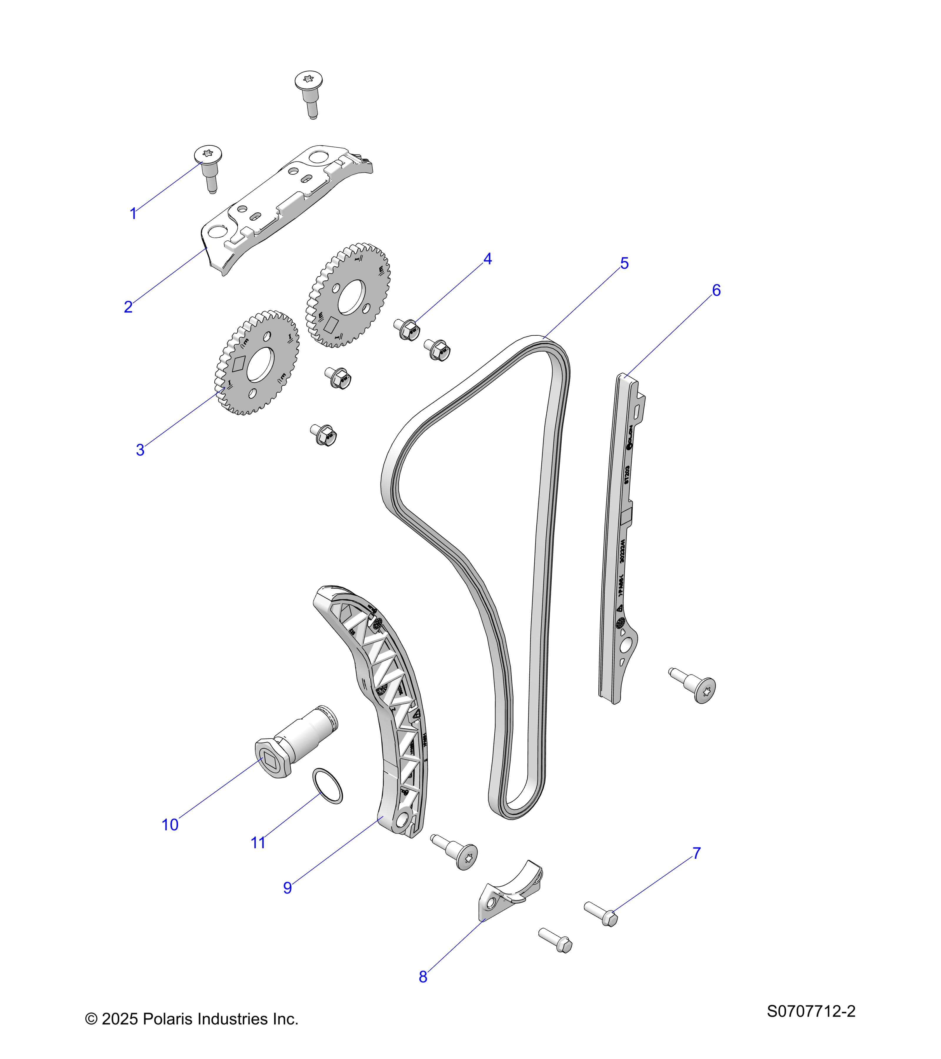 2026 RANGER 500 β ENGINE, CAM CHAIN & SPROCKET diagram