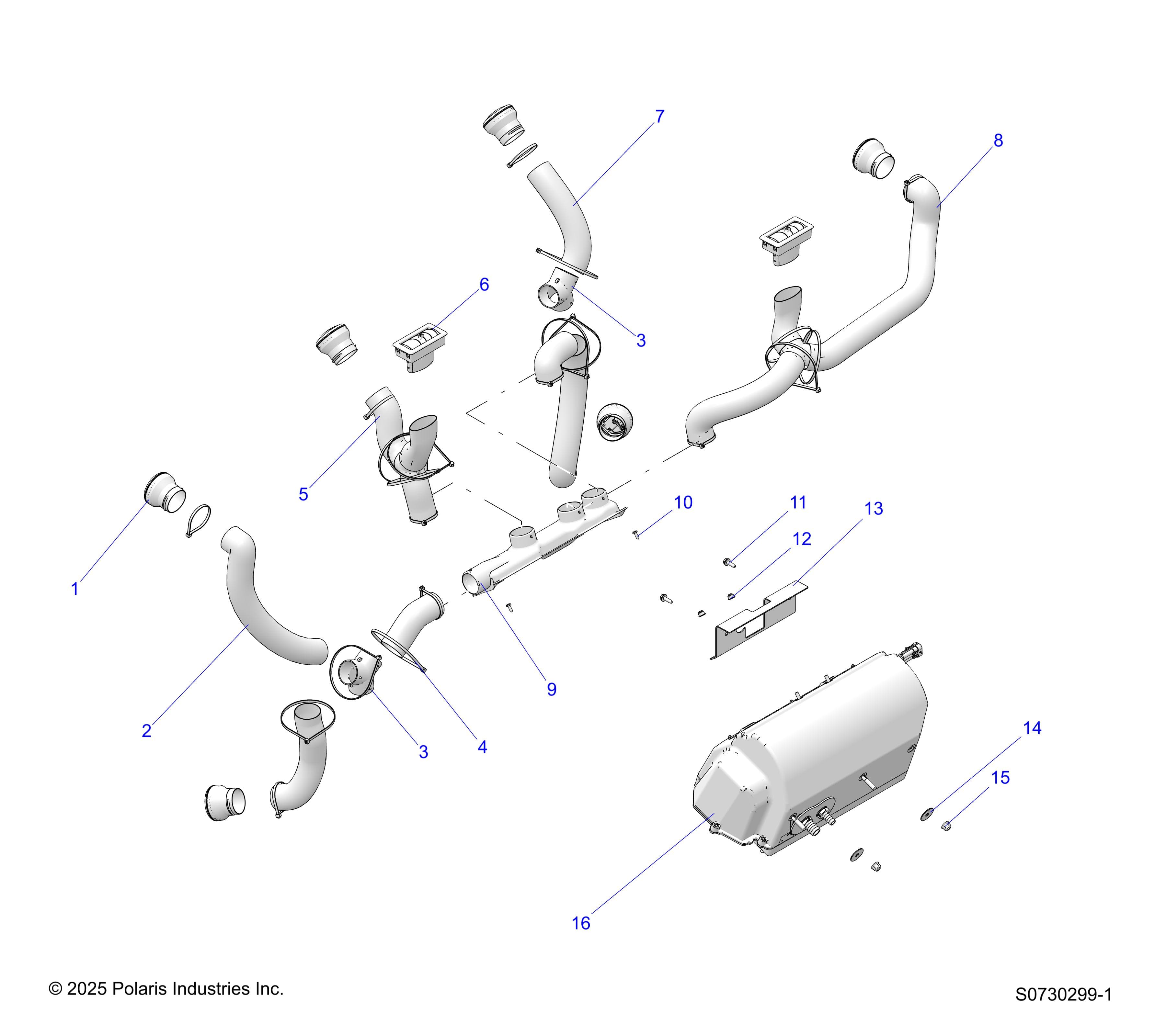 2026 RANGER 1000 CABBED β BODY, HVAC DUCTING diagram