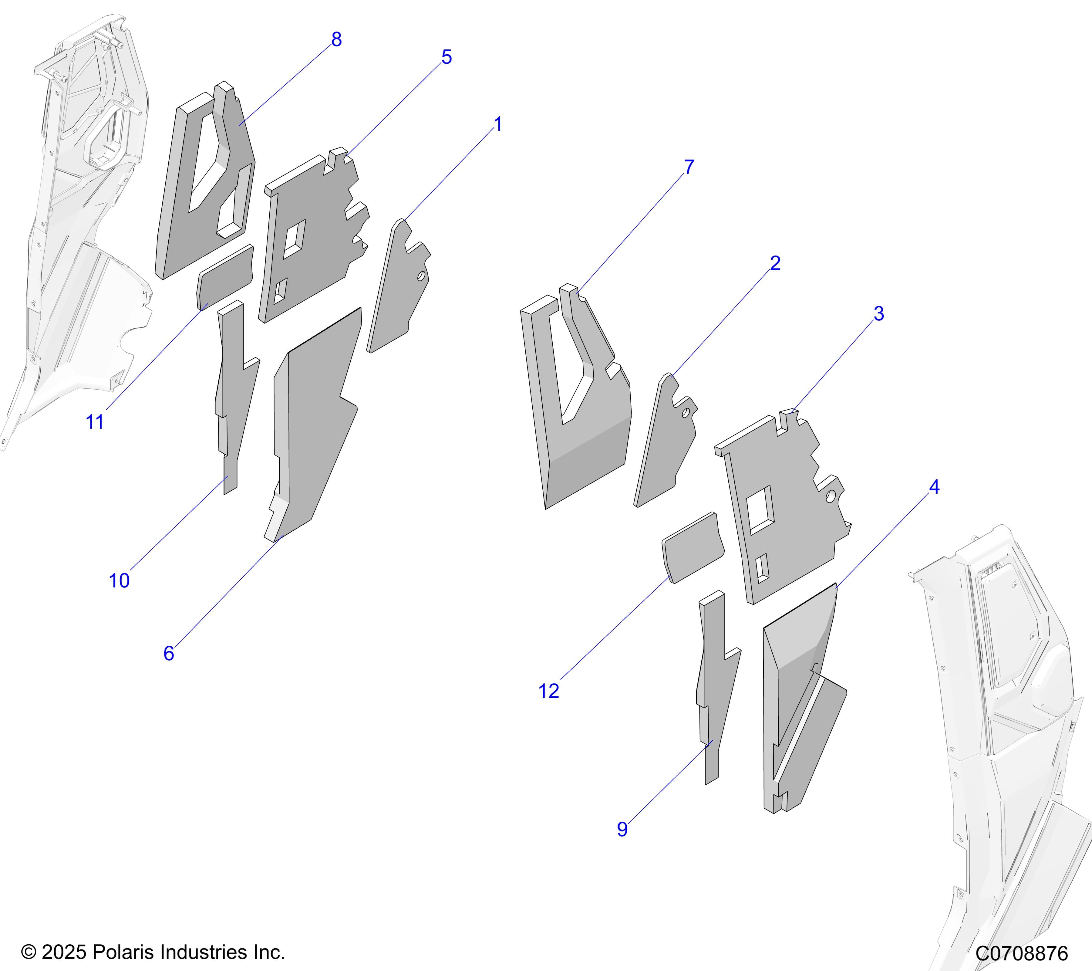 2026 POLARIS XPEDITION ADV NORTHSTAR β BODY, PILLAR FOAM AND LINERS diagram