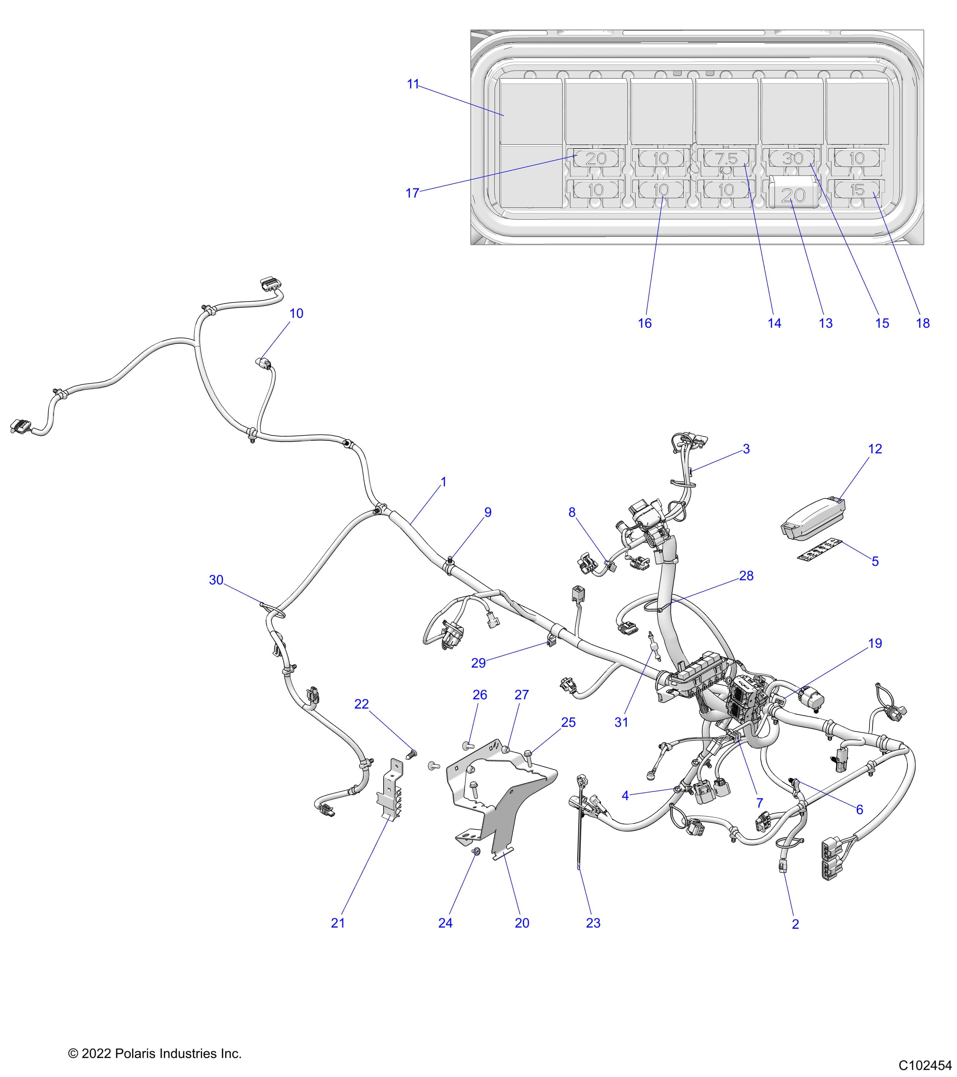 2026 SPORTSMAN 570 EPS β ELECTRICAL, MAIN WIRE HARNESS - A26SEE57B1/B4/B6 (C102454) diagram