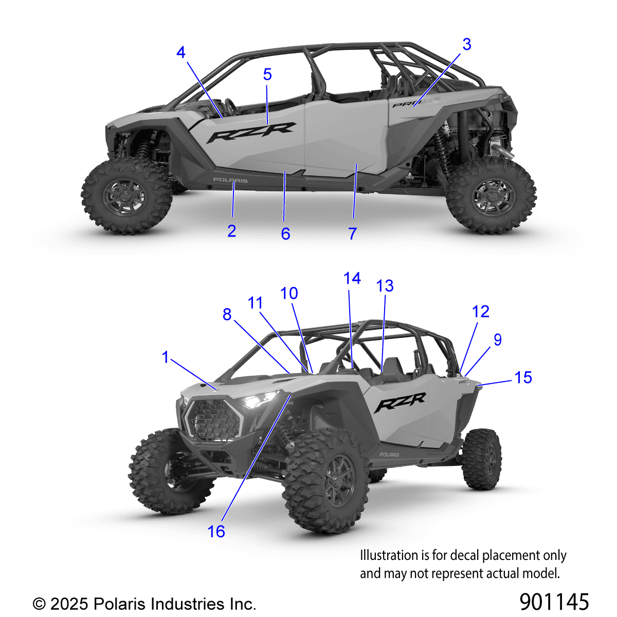2026 RZR PRO XP 4 SPORT β BODY, DECALS - Z26X4E92A4/B4 (901145) diagram