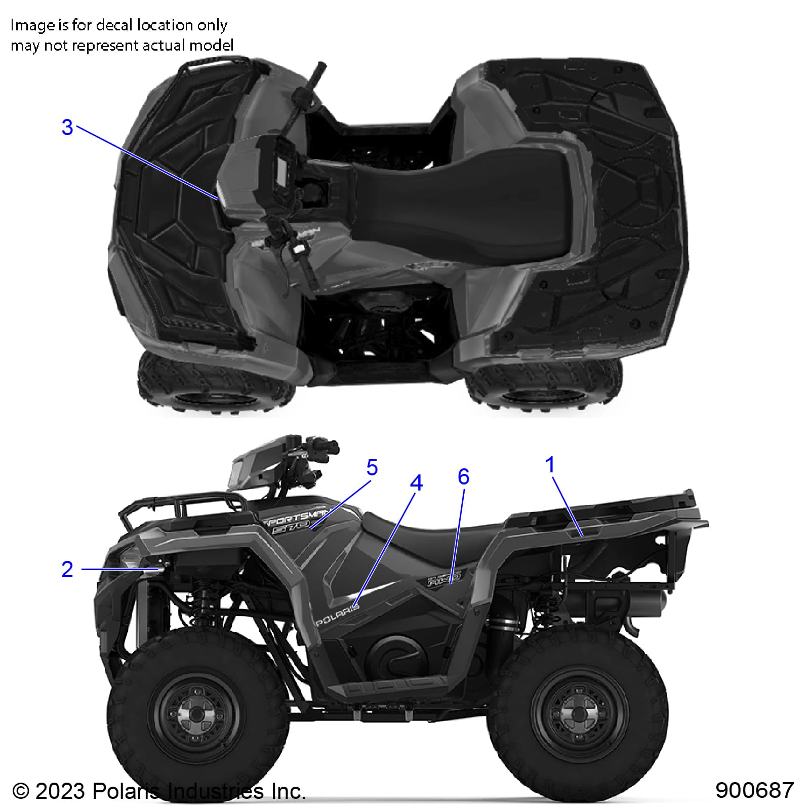2026 SPORTSMAN 570 β BODY, DECALS, GRAPHIC - A26SEA57A1/A4/A6 (900687) diagram