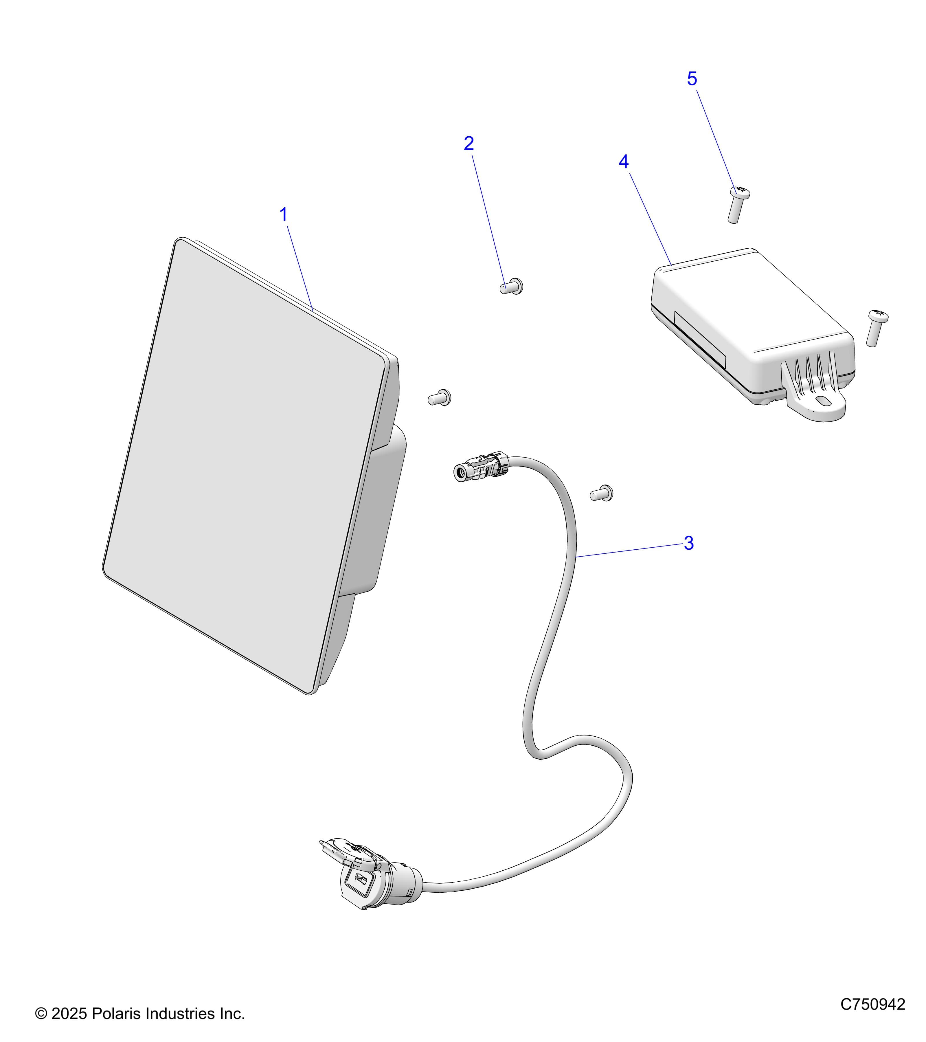 2026 RZR PRO R LE β ELECTRICAL, RIDE COMMAND - Z26RPP2KBL (C750942) diagram