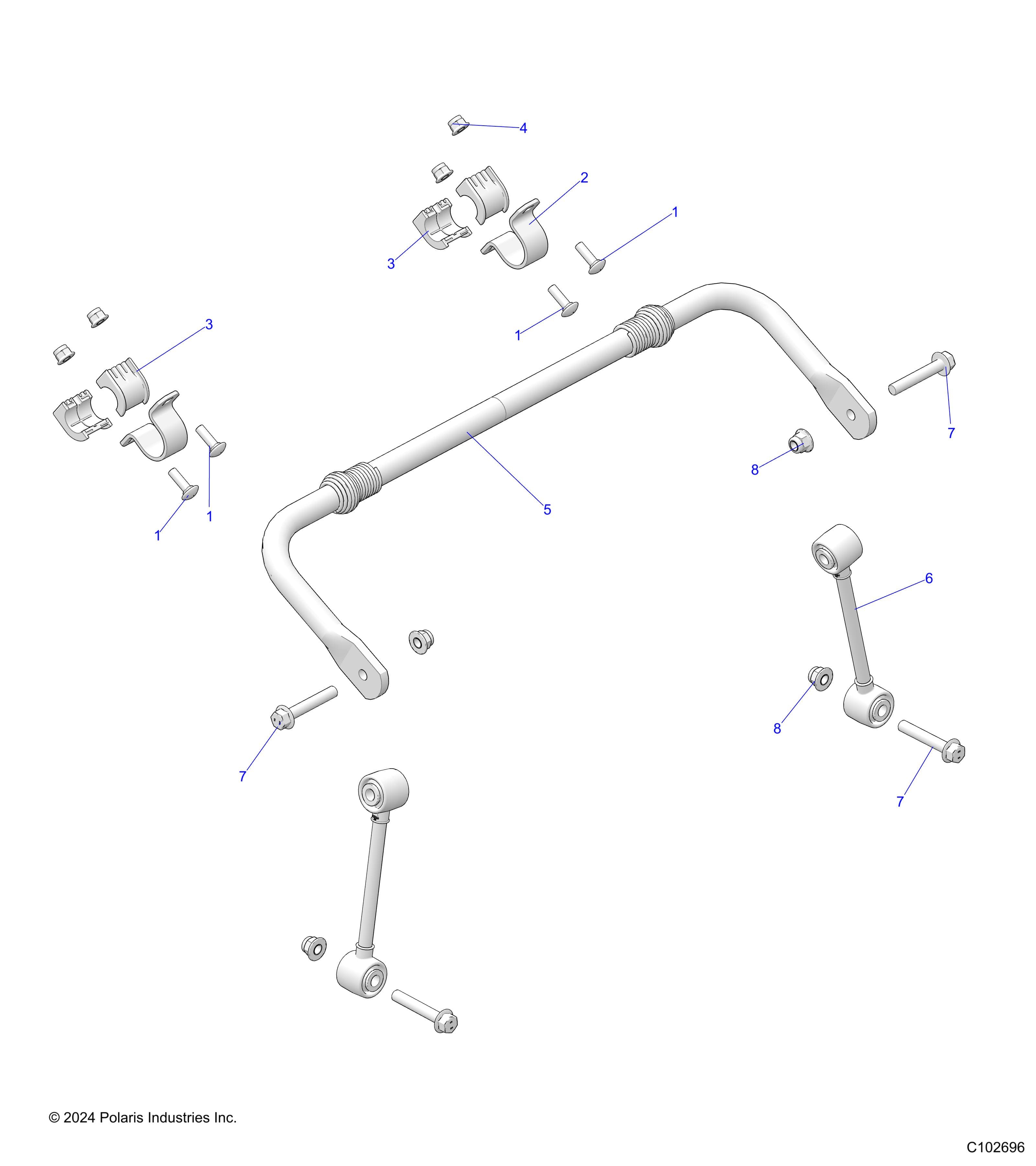 2026 SPORTSMAN 1000 ULTIMATE 49S R01 - A26SXR95AG β SUSPENSION, STABILIZER BAR - A26SXR95AG (C102696) diagram