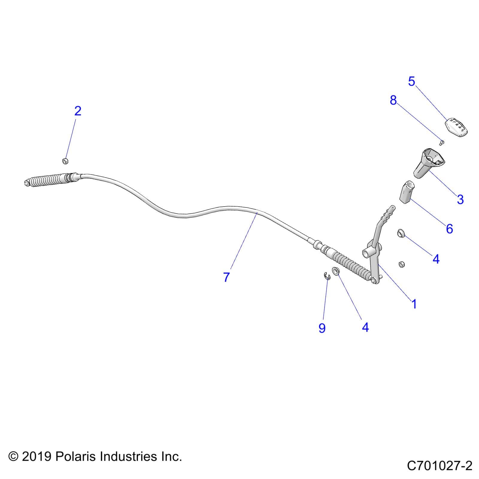2026 RZR 900 TRAIL SPORT β DRIVE TRAIN, GEAR SELECTOR - Z26A5E87A5 (C701027-2) diagram