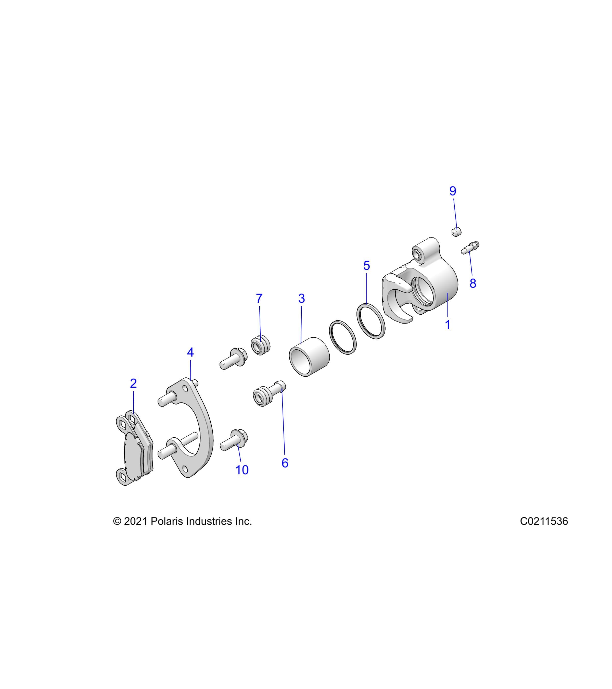2026 SPORTSMAN XP 1000 MUD R01 - A26SXM95AR β BRAKES, CALIPER, REAR - A26SXM95AR (C0211536) diagram