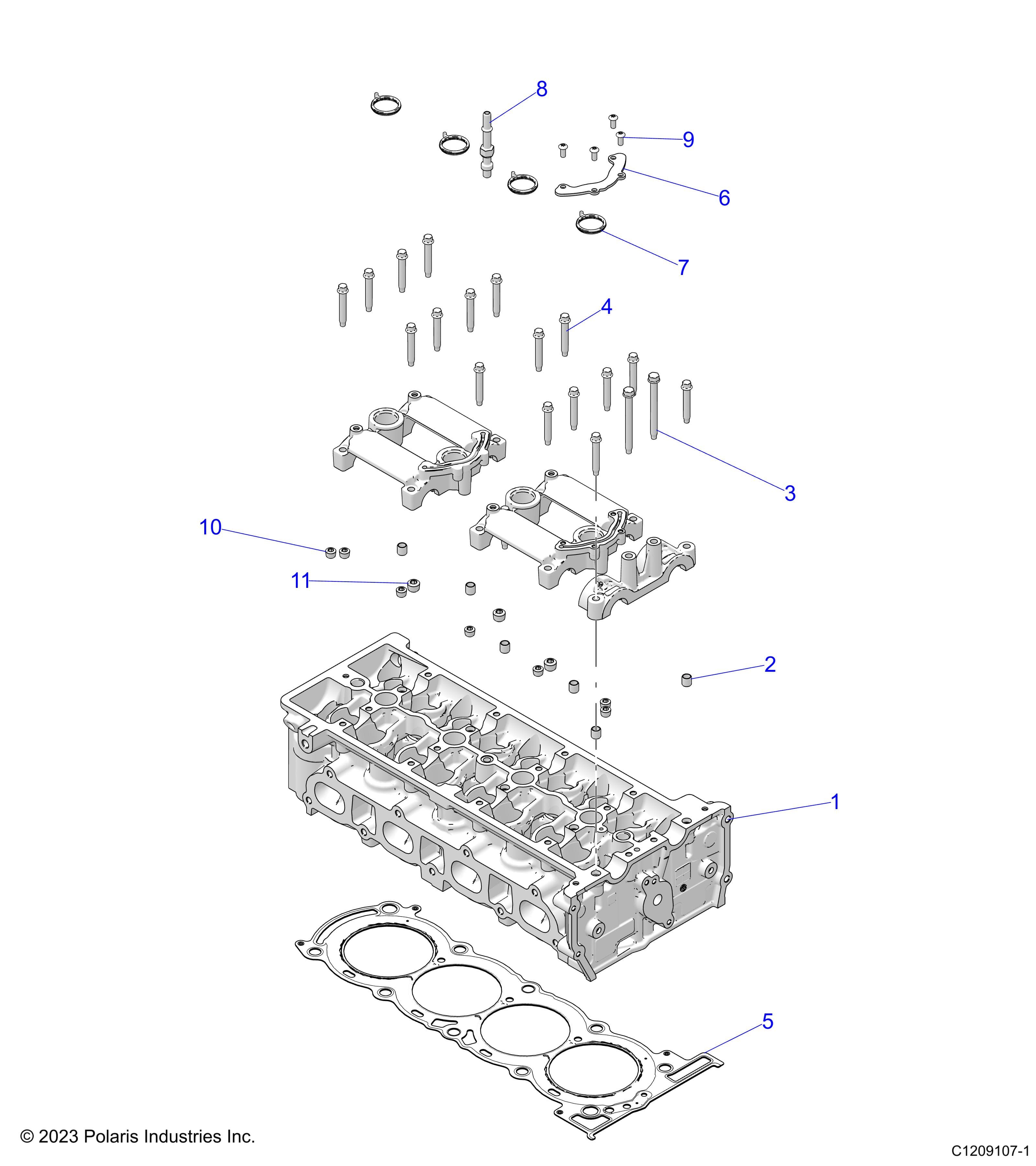 2026 RZR PRO R4 LE β ENGINE, CYLINDER HEAD - Z26R4P2KBL (C1209107-1) diagram