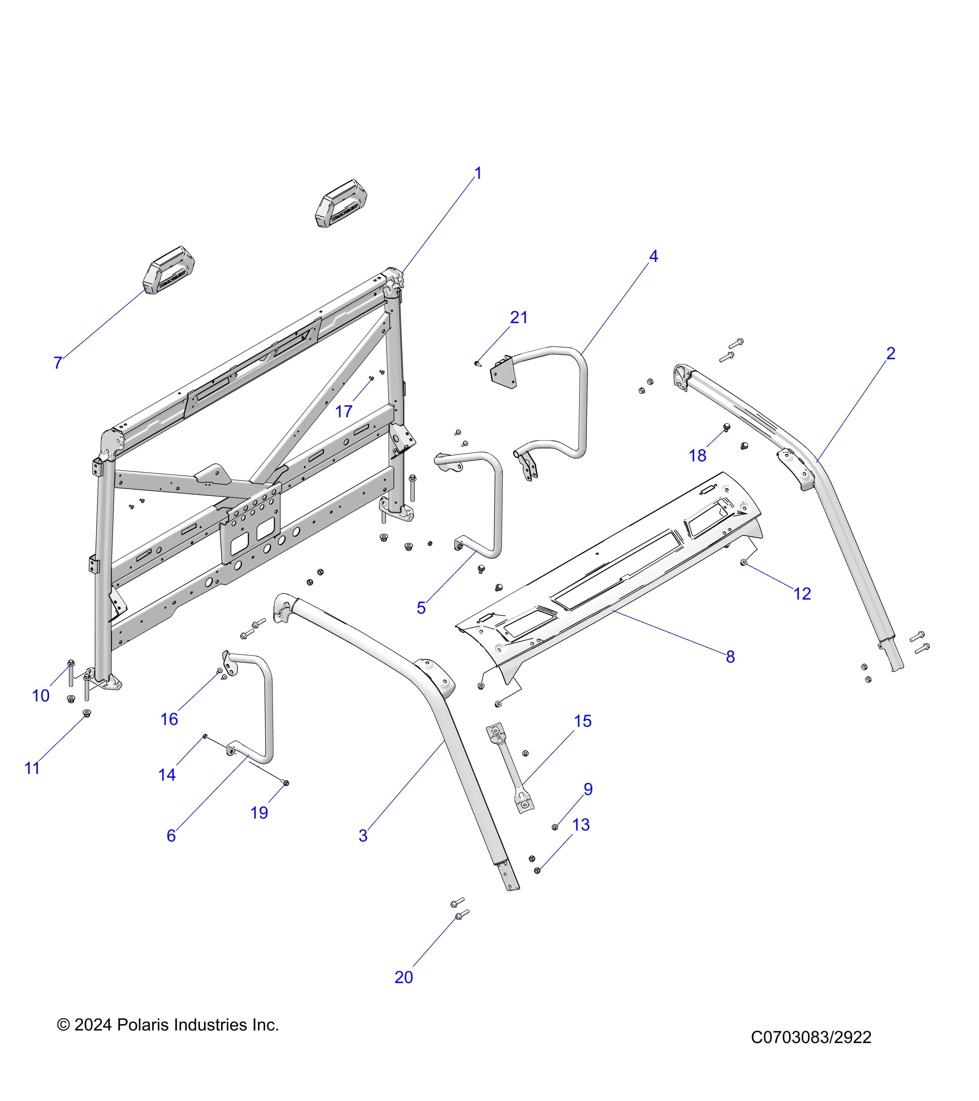 2026 RANGER 1000 EPS β CHASSIS, CAB FRAME - R26TAE99A1/A9/AF/AJ/AK/B1/B9/BF/BJ/BK (C0703083-2922) diagram