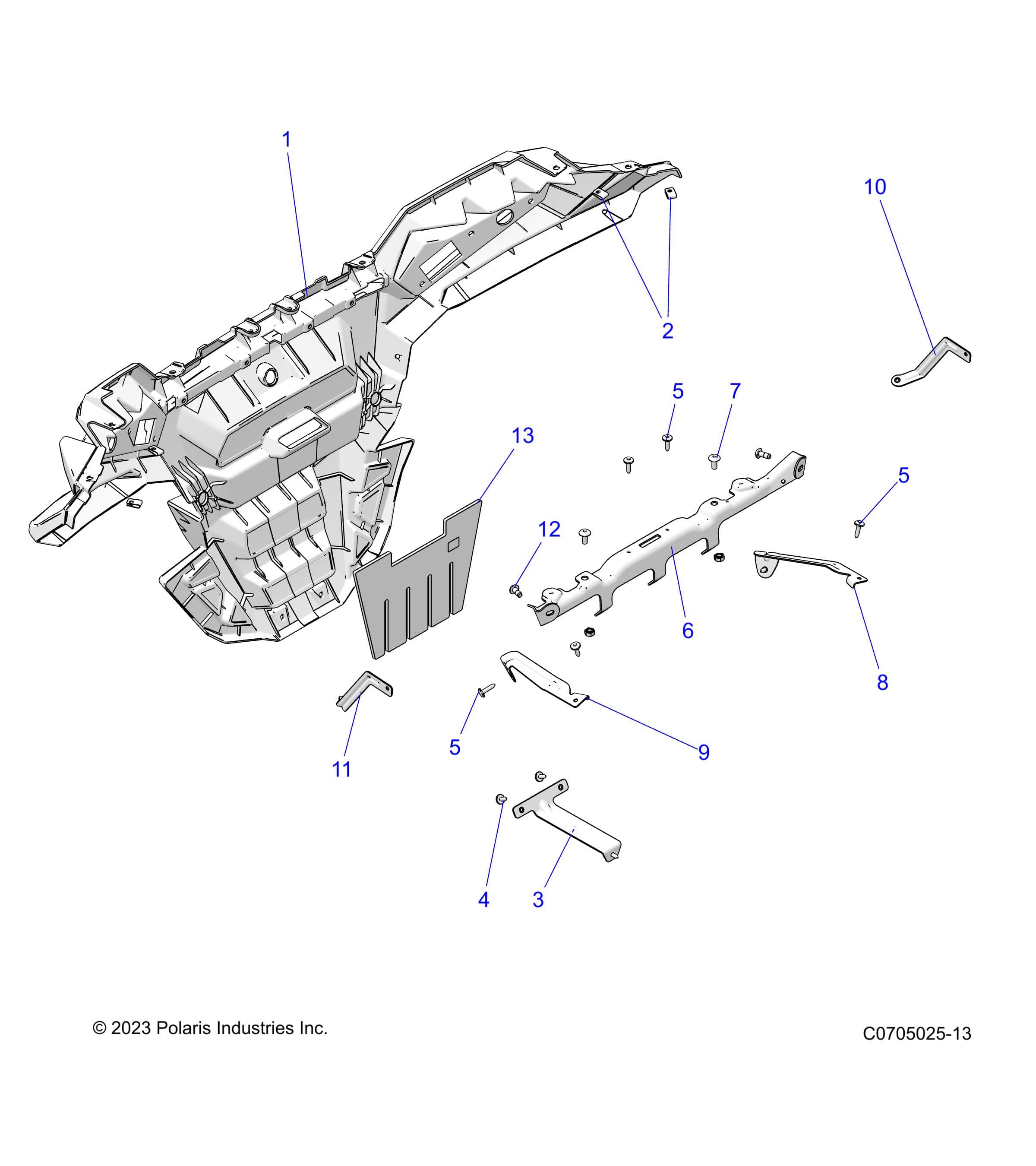 2026 RZR XP 1000 SPORT β BODY, REAR BUMPER - Z26NES99A4/B4/A6/B64 (C0705025-13) diagram