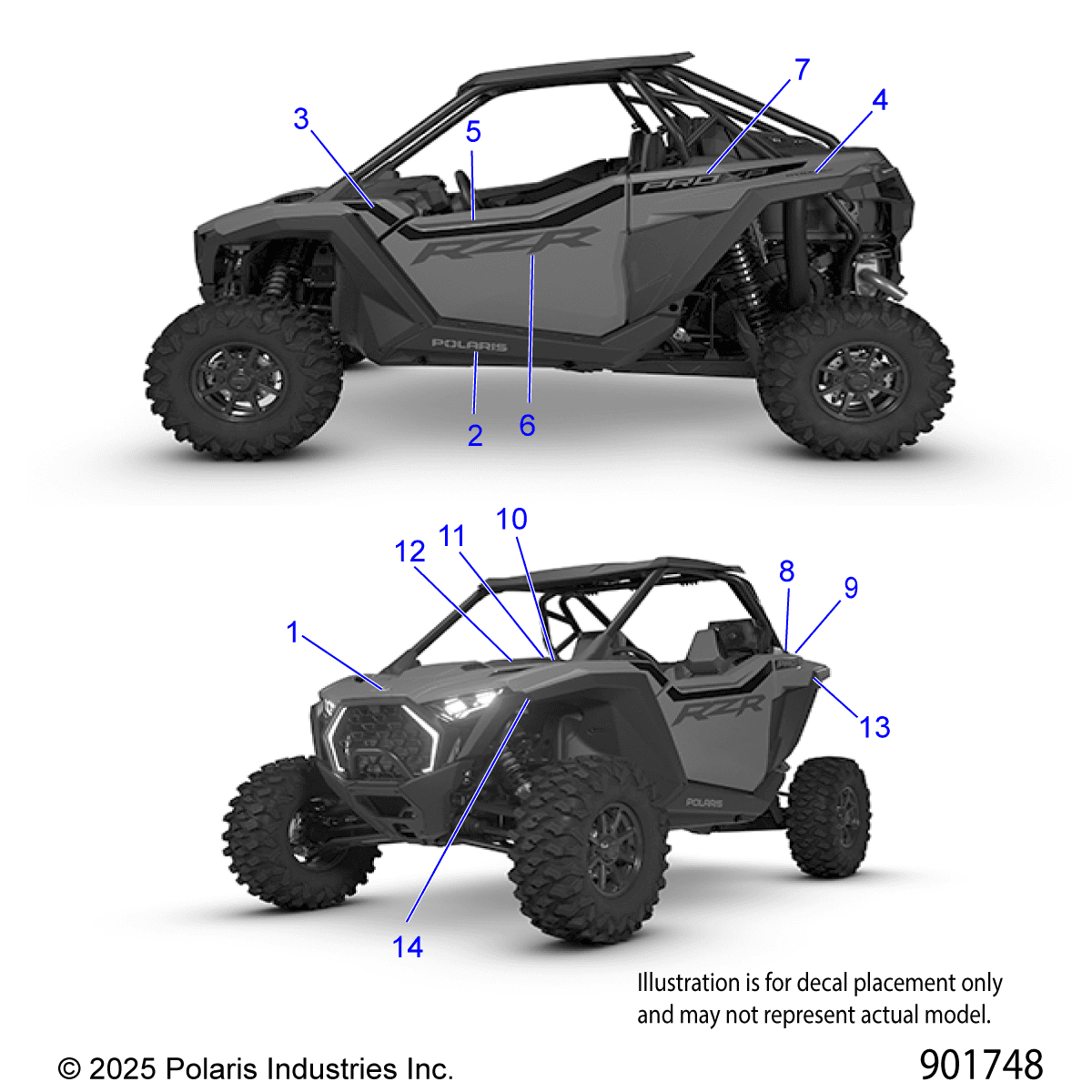 2026 RZR PRO XP ULTIMATE β BODY, DECALS - Z26XPD92AN/BN (901748) diagram
