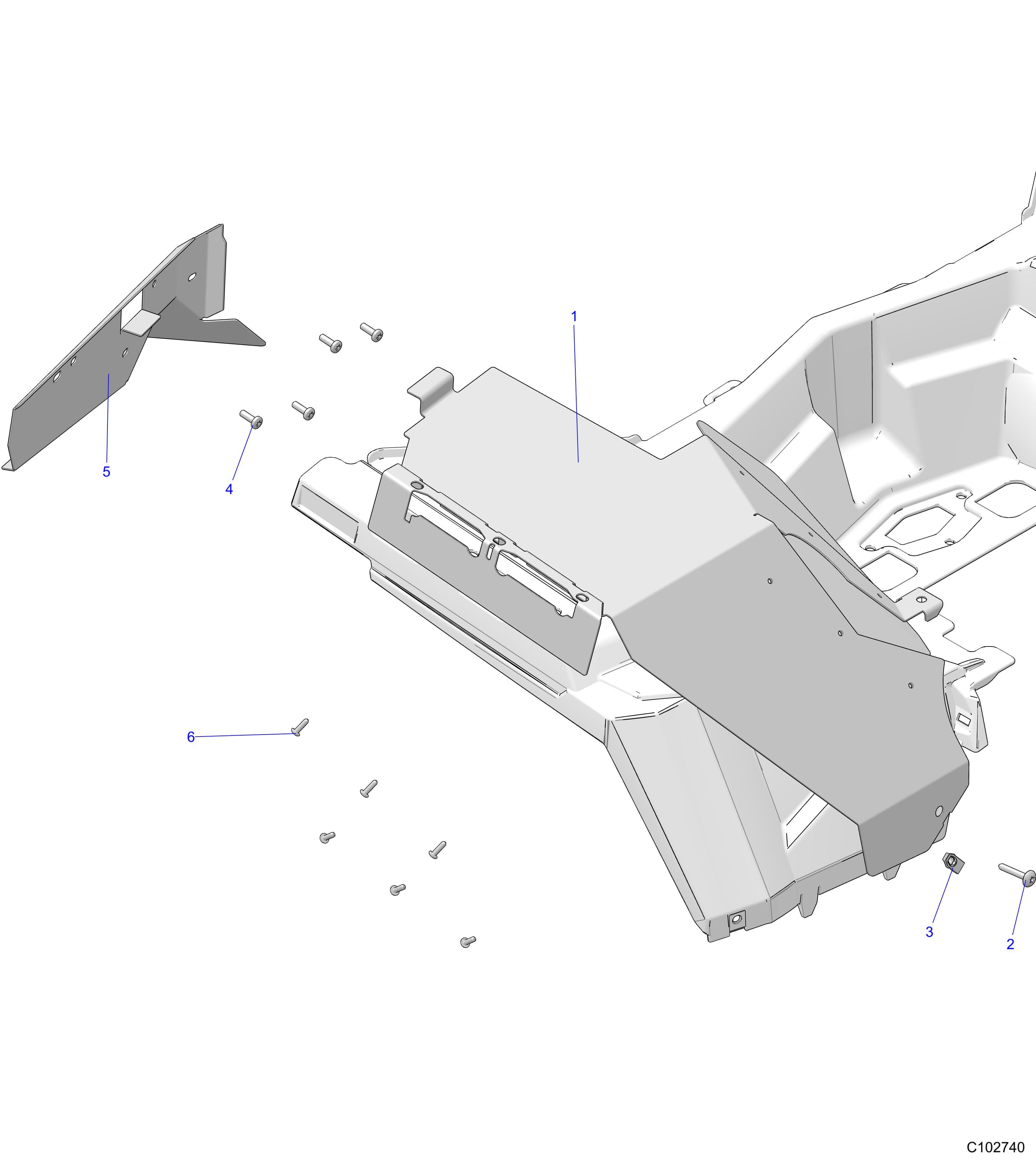 2026 SPORTSMAN 1000 ULTIMATE 49S R01 - A26SXR95AG β BODY, HEAT SHIELDS - A26SXR95AG (C102740) diagram