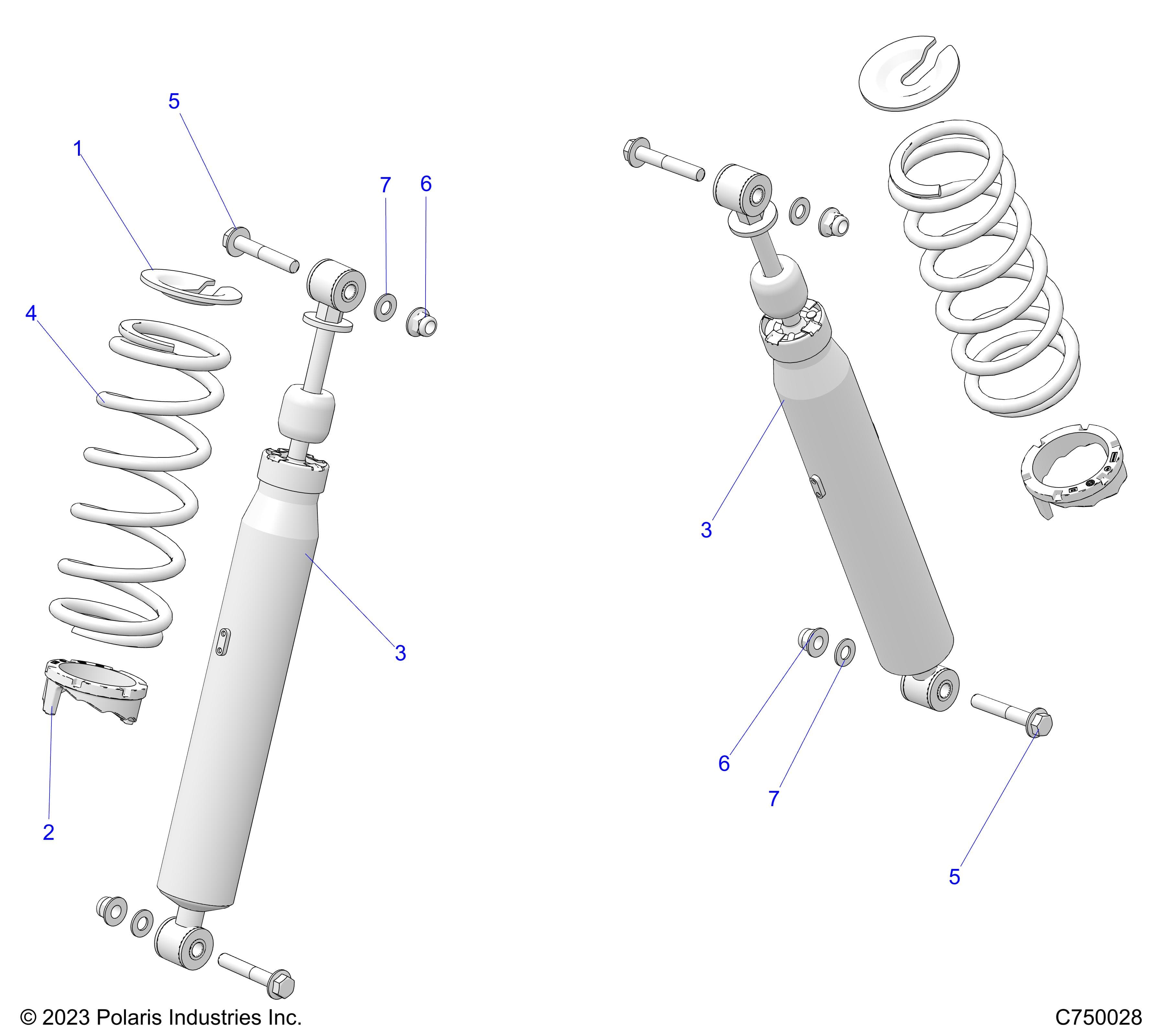 2026 GENERAL 1000 SPORT β SUSPENSION, FRONT SHOCK MOUNTING diagram