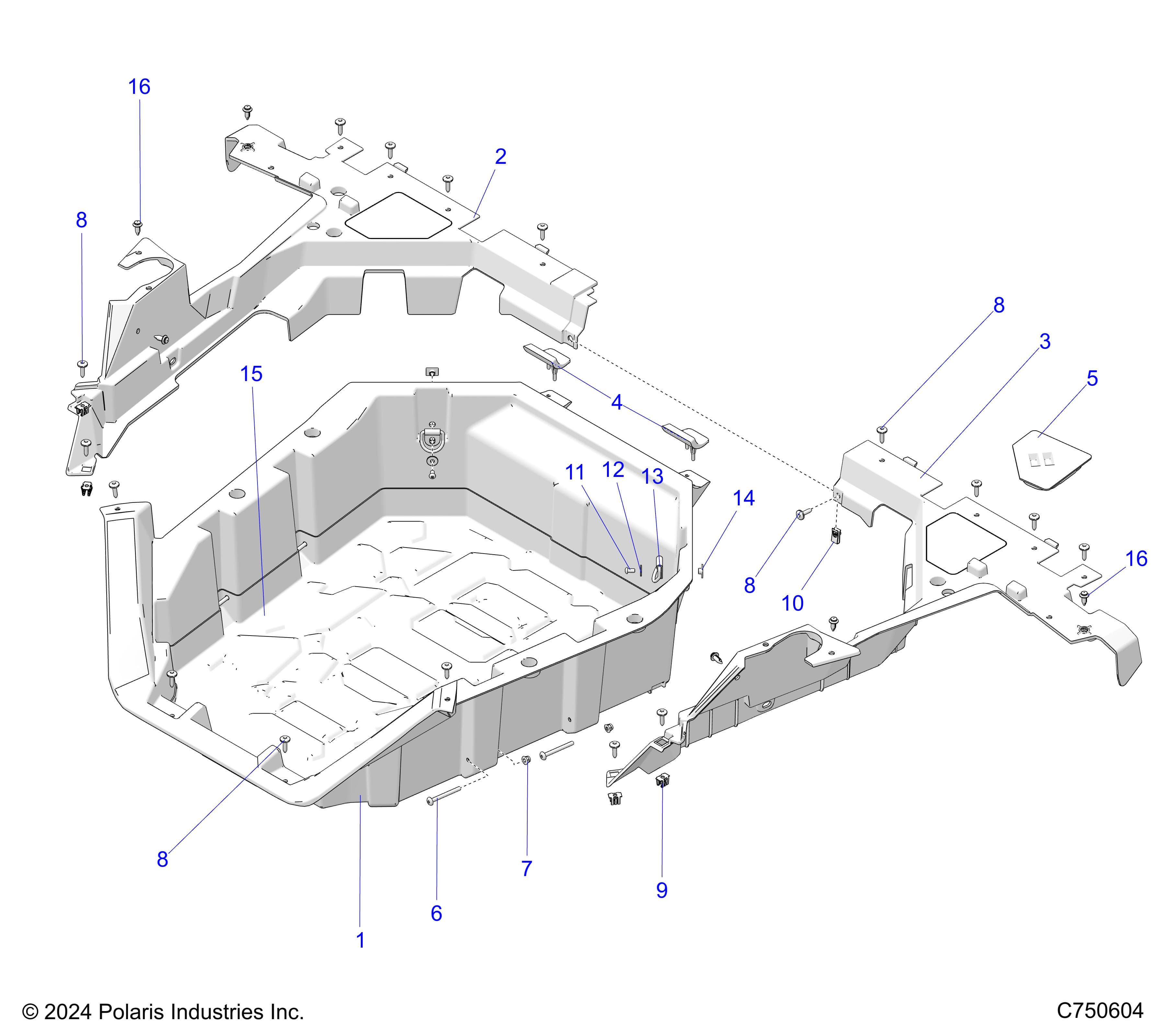 2026 RZR PRO R LE β BODY, CARGO BOX - Z26RPP2KBL (C750604) diagram