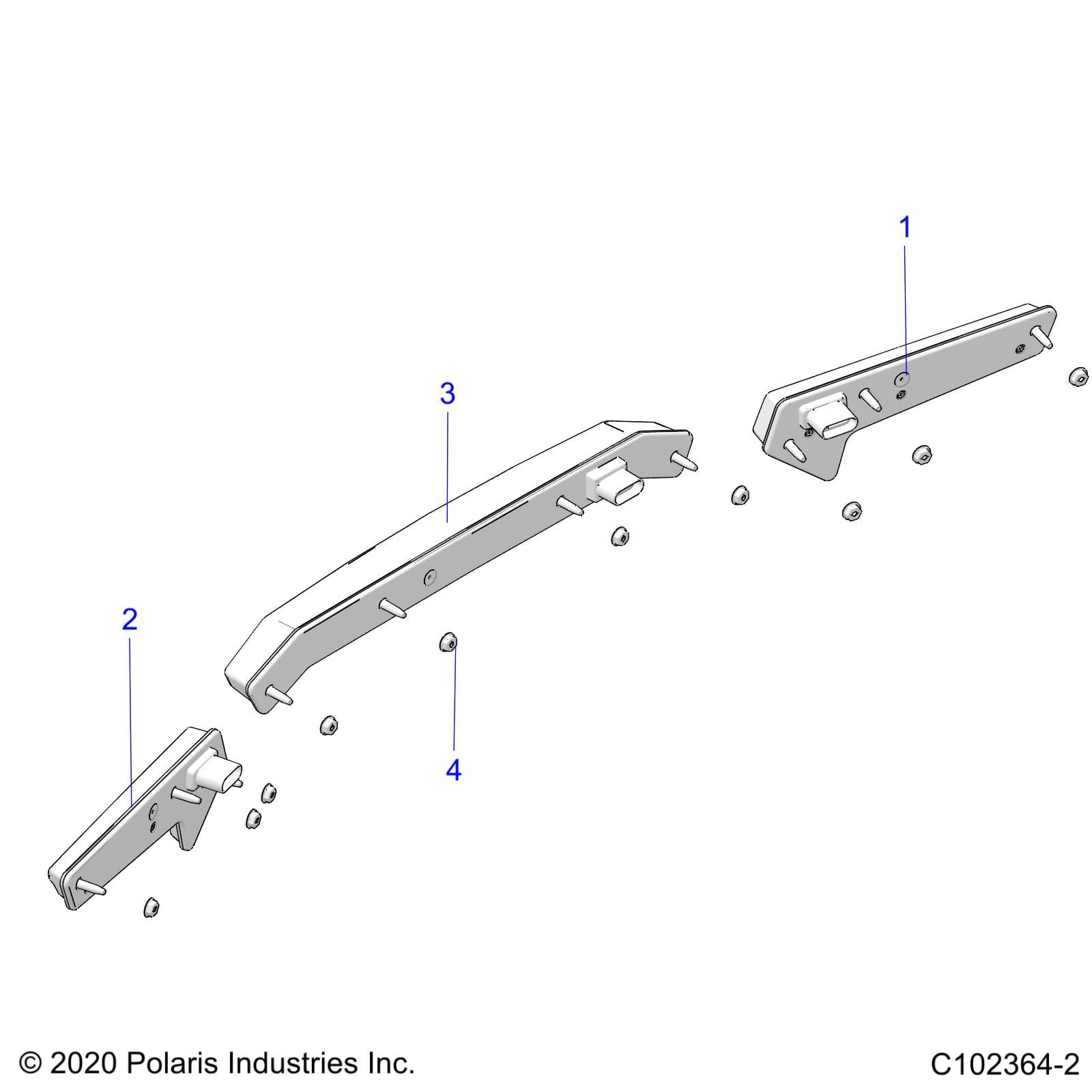 2026 SPORTSMAN 1000 ULTIMATE 49S R01 - A26SXR95AG β ELECTRICAL, TAILLIGHTS - A26SXR95AG (C102364-2) diagram