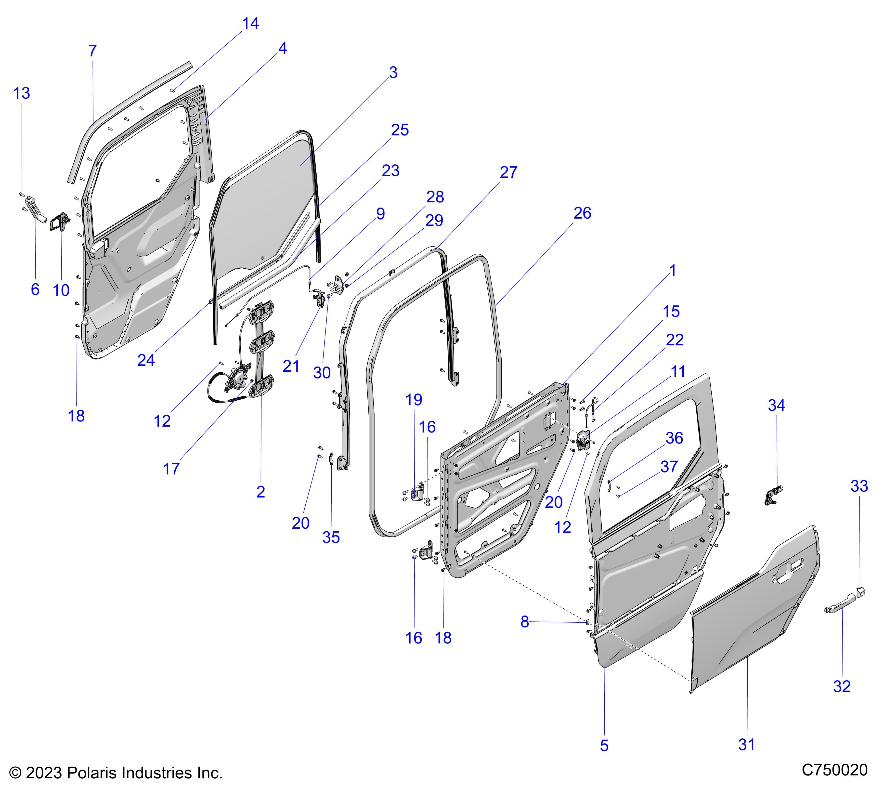 2026 POLARIS XPEDITION ADV 5 NORTHSTAR β BODY, DOOR ASSEMBLY, FRONT diagram