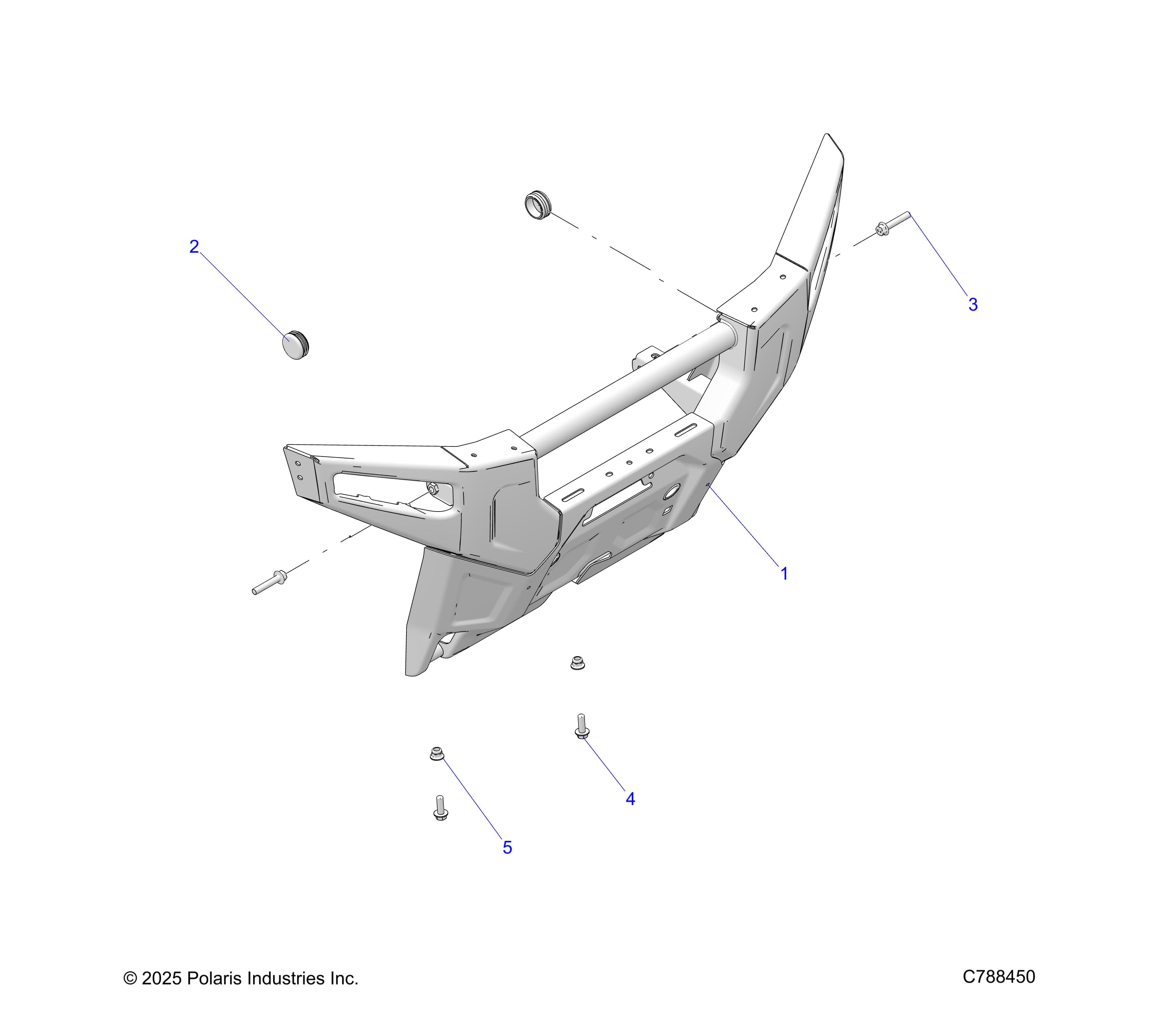 2026 RANGER 1000 XP CREW NSTR ULTIMATE TRAIL BOSS β BODY, FRONT BUMPER diagram