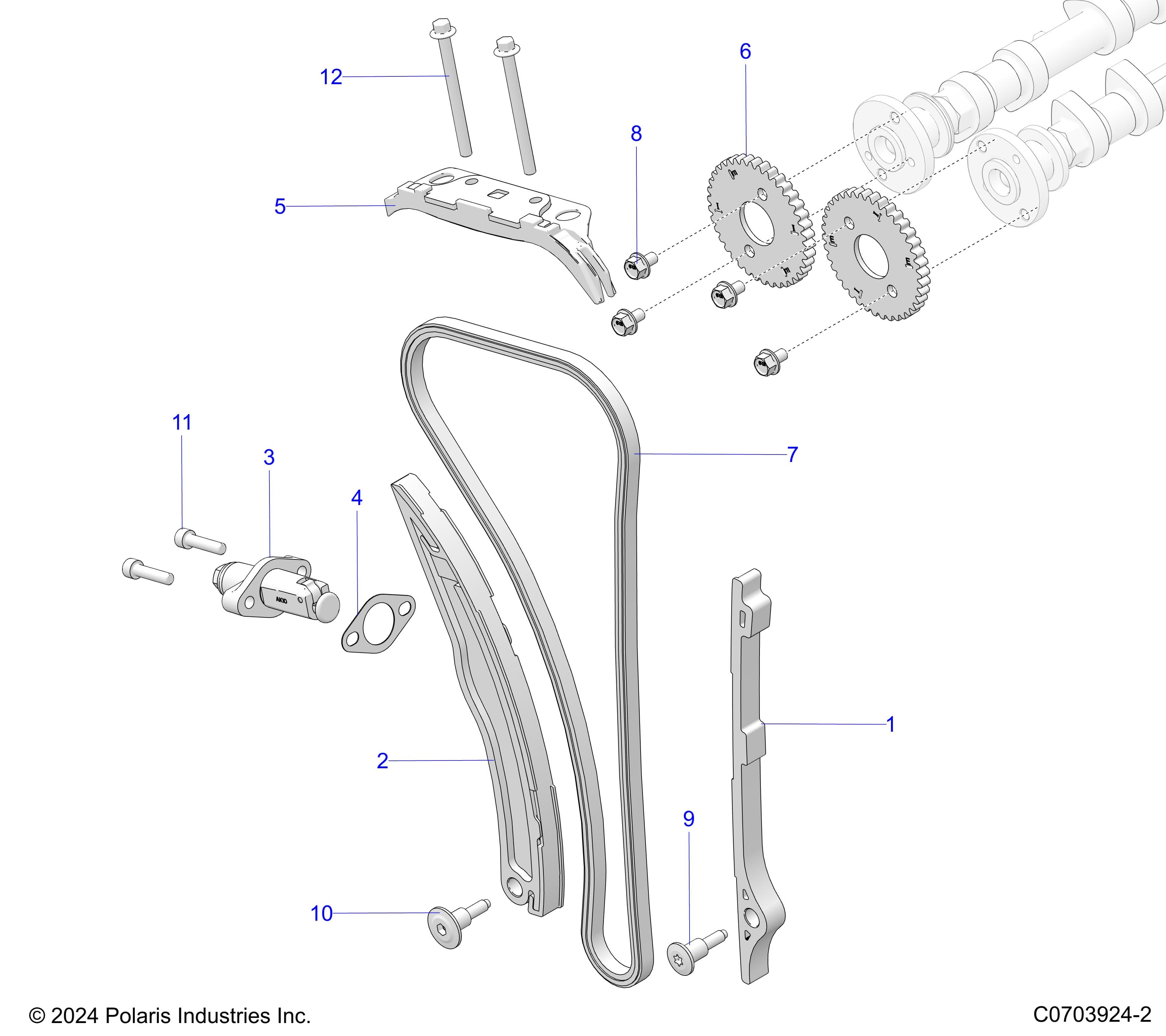 2026 GENERAL 1000 PREMIUM β ENGINE, CAM CHAIN AND TENSIONER diagram