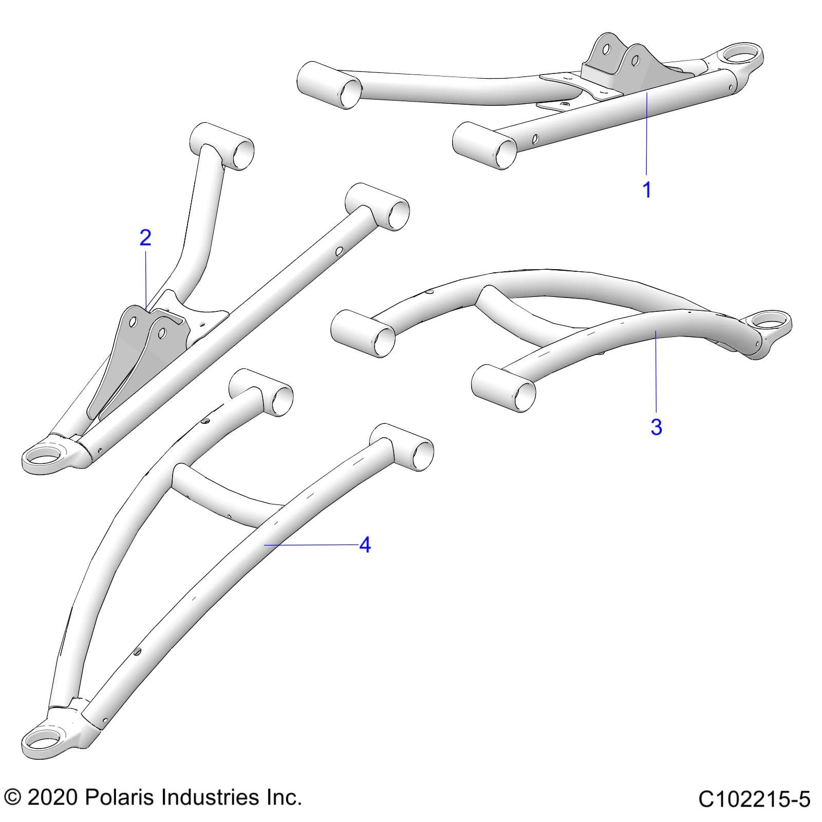 2026 SPORTSMAN 850 MUD 49S R01 - A26SXN85A7 β SUSPENSION, FRONT A-ARMS - A26SXN85A7 (C102215-5) diagram