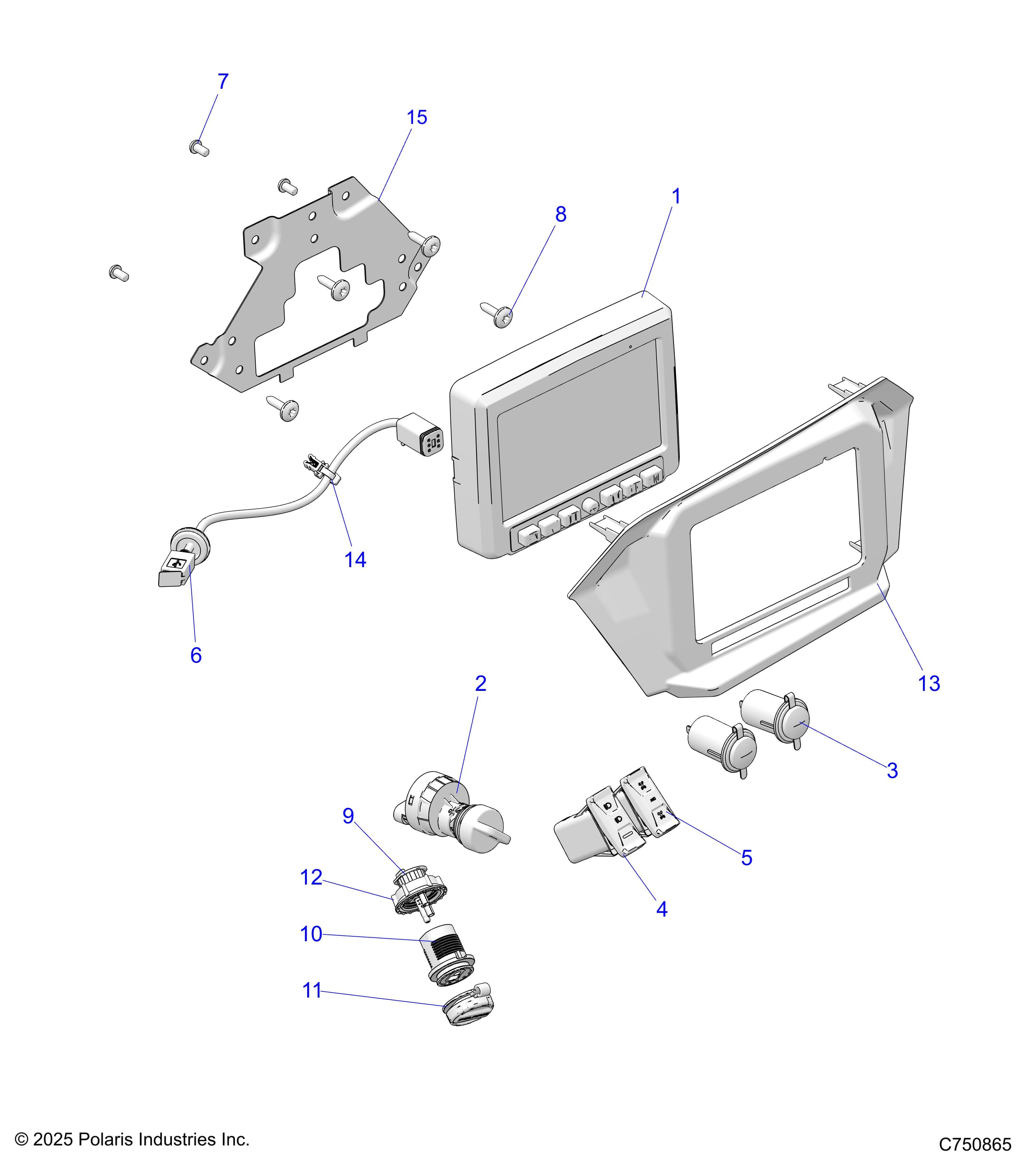 2026 RZR XP 4 1000 ULTIMATE β ELECTRICAL, DASH INSTRUMENTS AND CONTROLS - Z26NMT99A4/B4/A6 (C750865) diagram