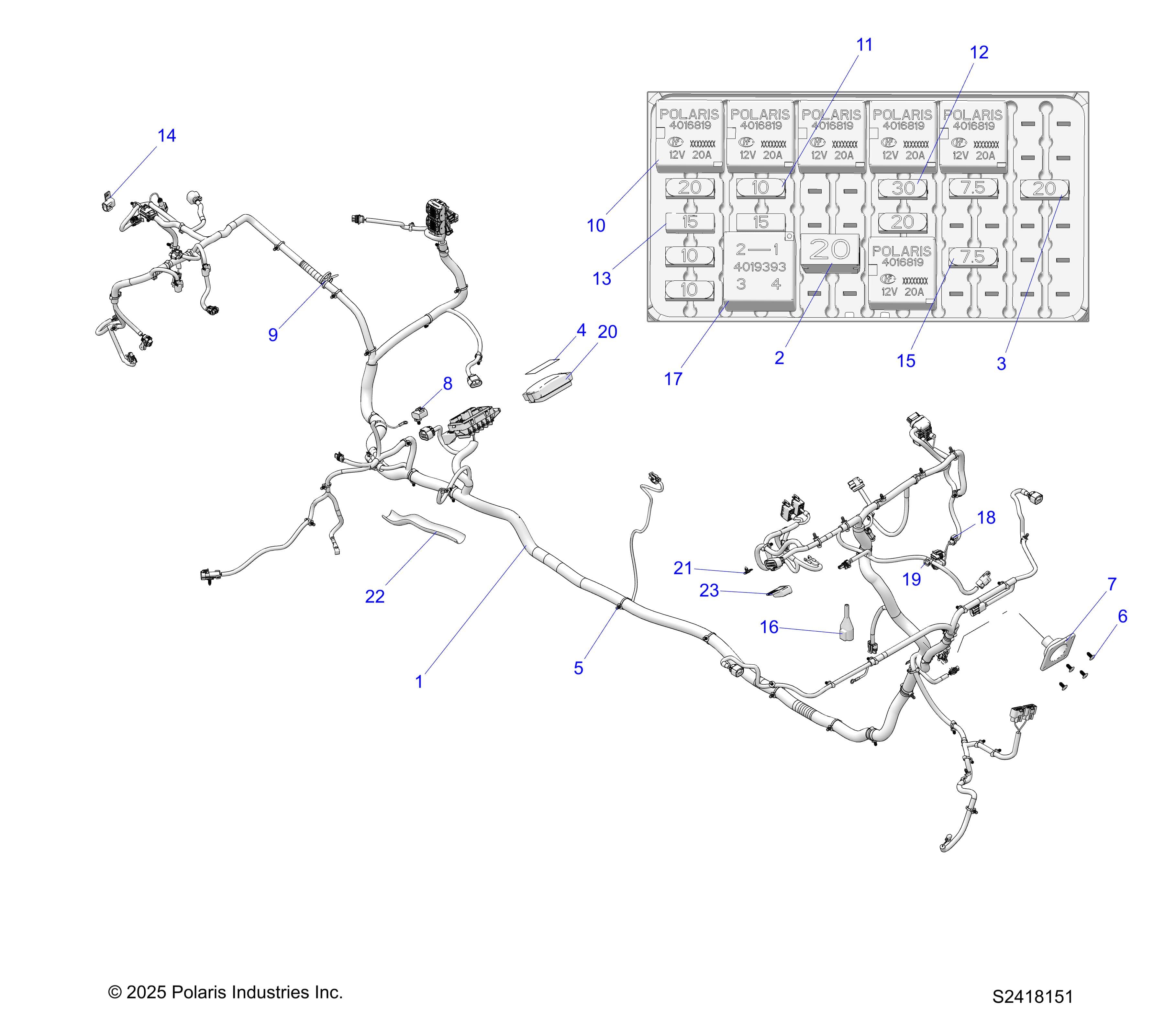 2026 RANGER 1000 XP PREMIUM β ELECTRICAL, HARNESS CHASSIS diagram