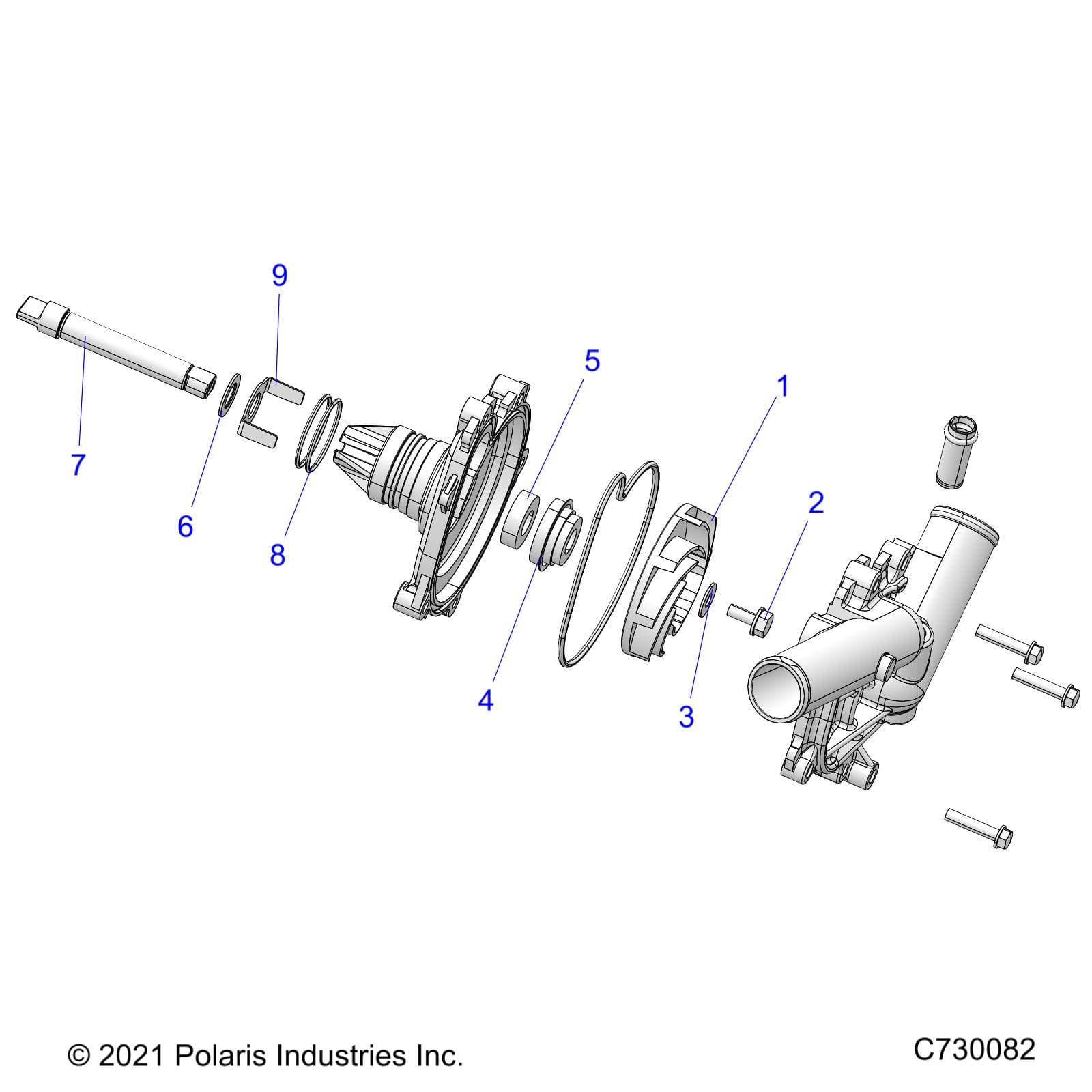 2026 RZR XP 1000 ULTIMATE β ENGINE, WATERPUMP ASSEMBLY - Z26NET99A4/B4/A6/B6 (C730082) diagram
