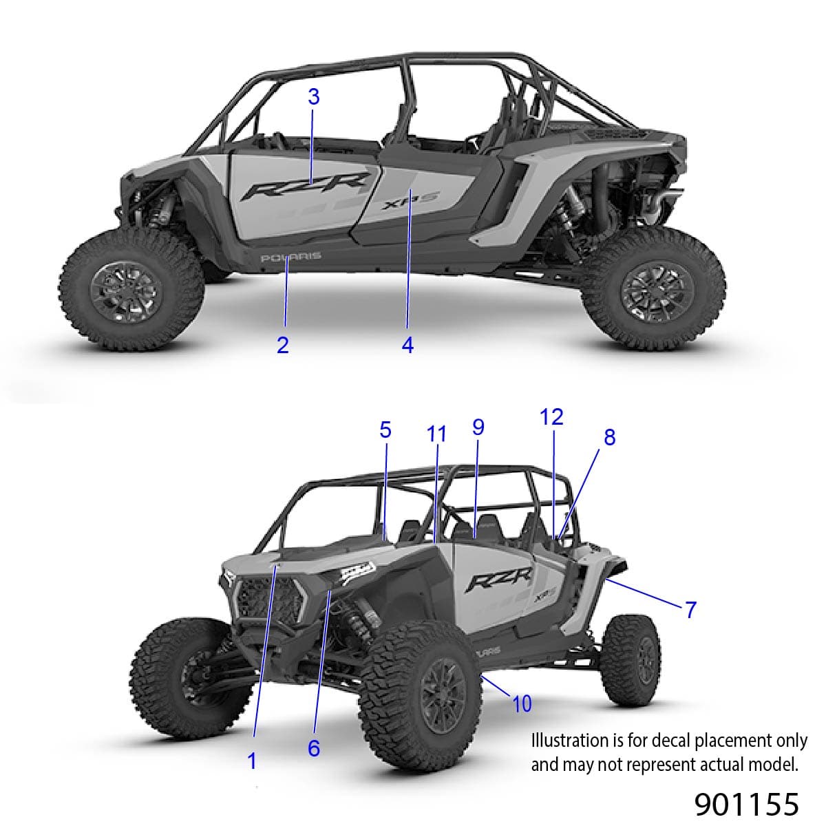 2026 RZR XP S 4 1000 SPORT β BODY, DECALS - Z26NMX99A4/B4/A6/B6 (901155) diagram