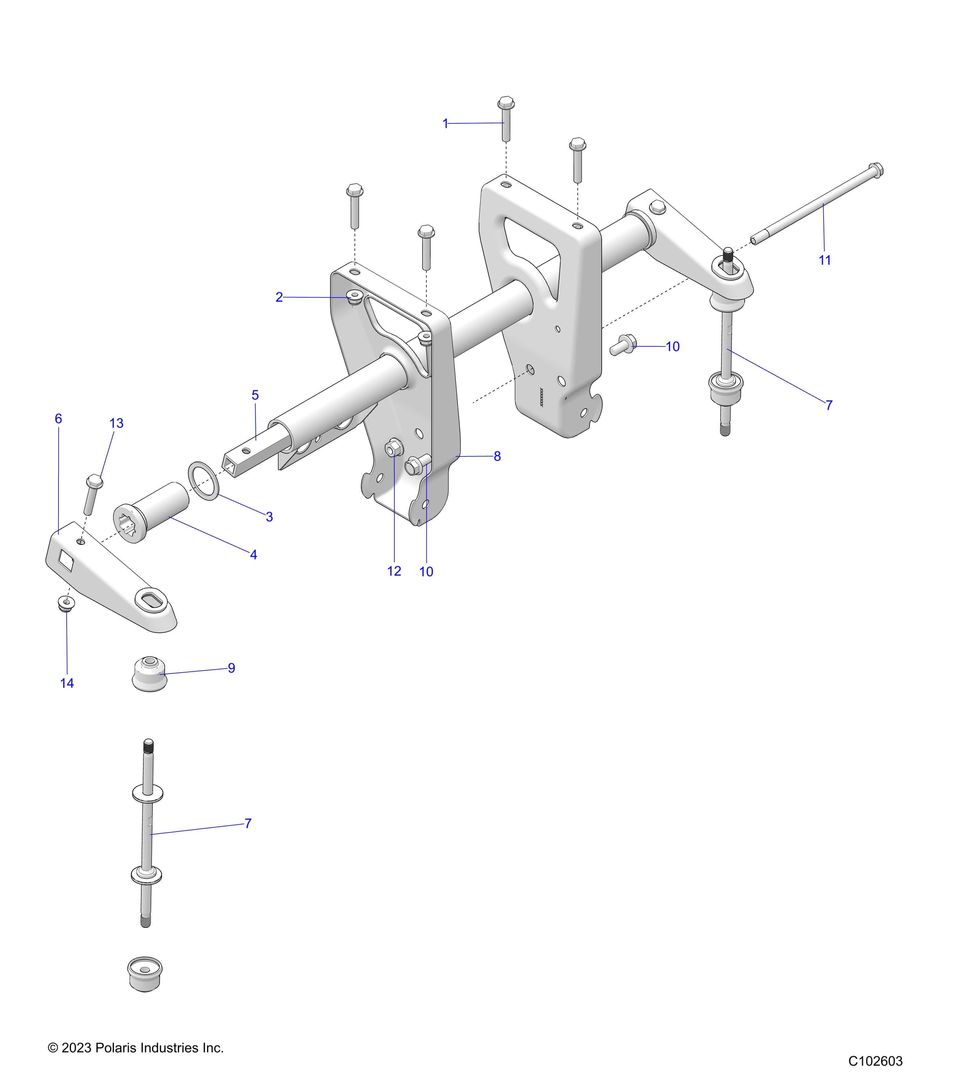 2026 SPORTSMAN 570 X2 EPS β SUSPENSION, TORSION BAR - A26SWE57AL (C102603) diagram