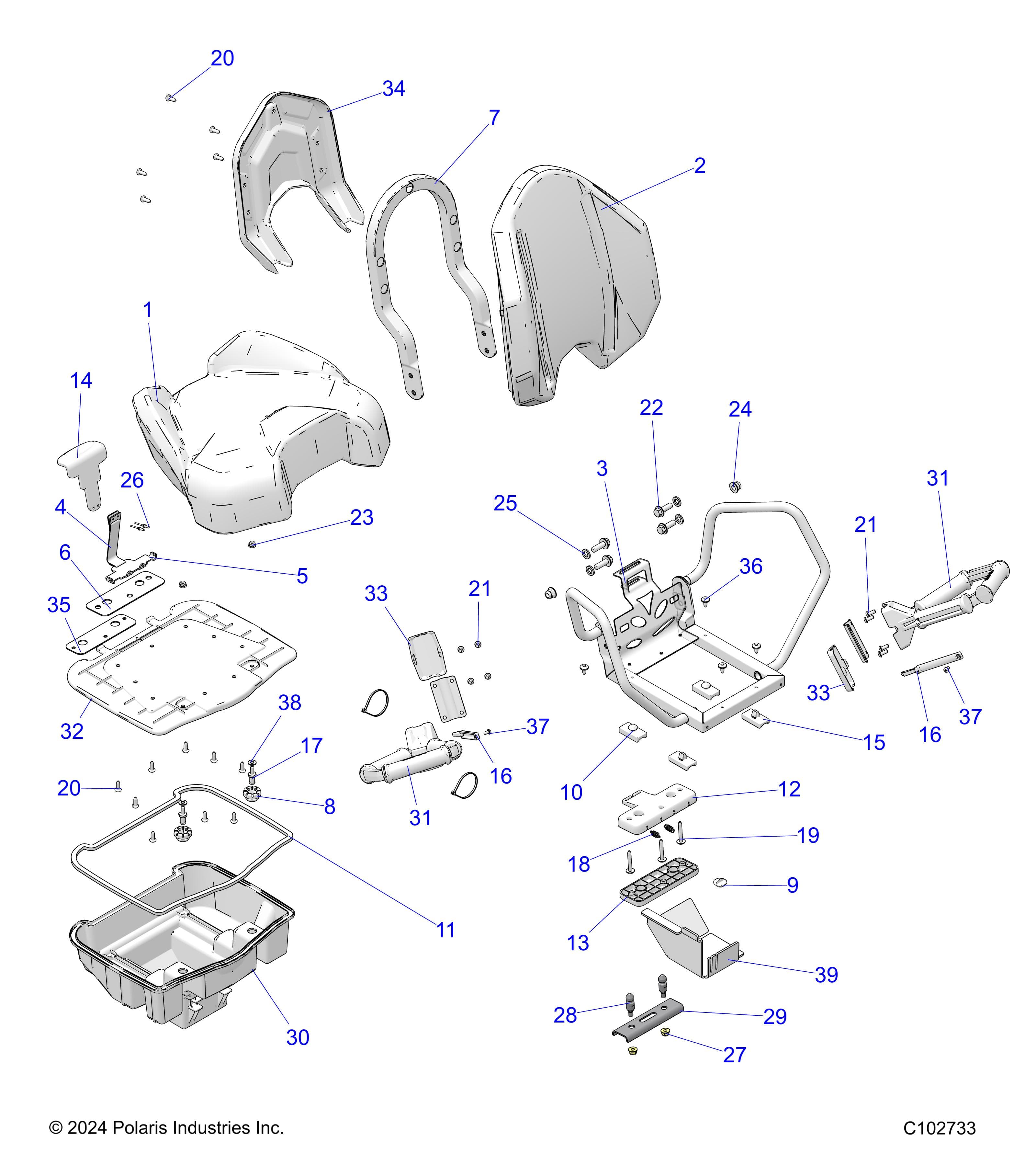 2026 SPORTSMAN TOURING 850 48" R02 - A26SYE85AL β BODY, SEAT, PASSENGER - A26SYE85AL (C102733) diagram