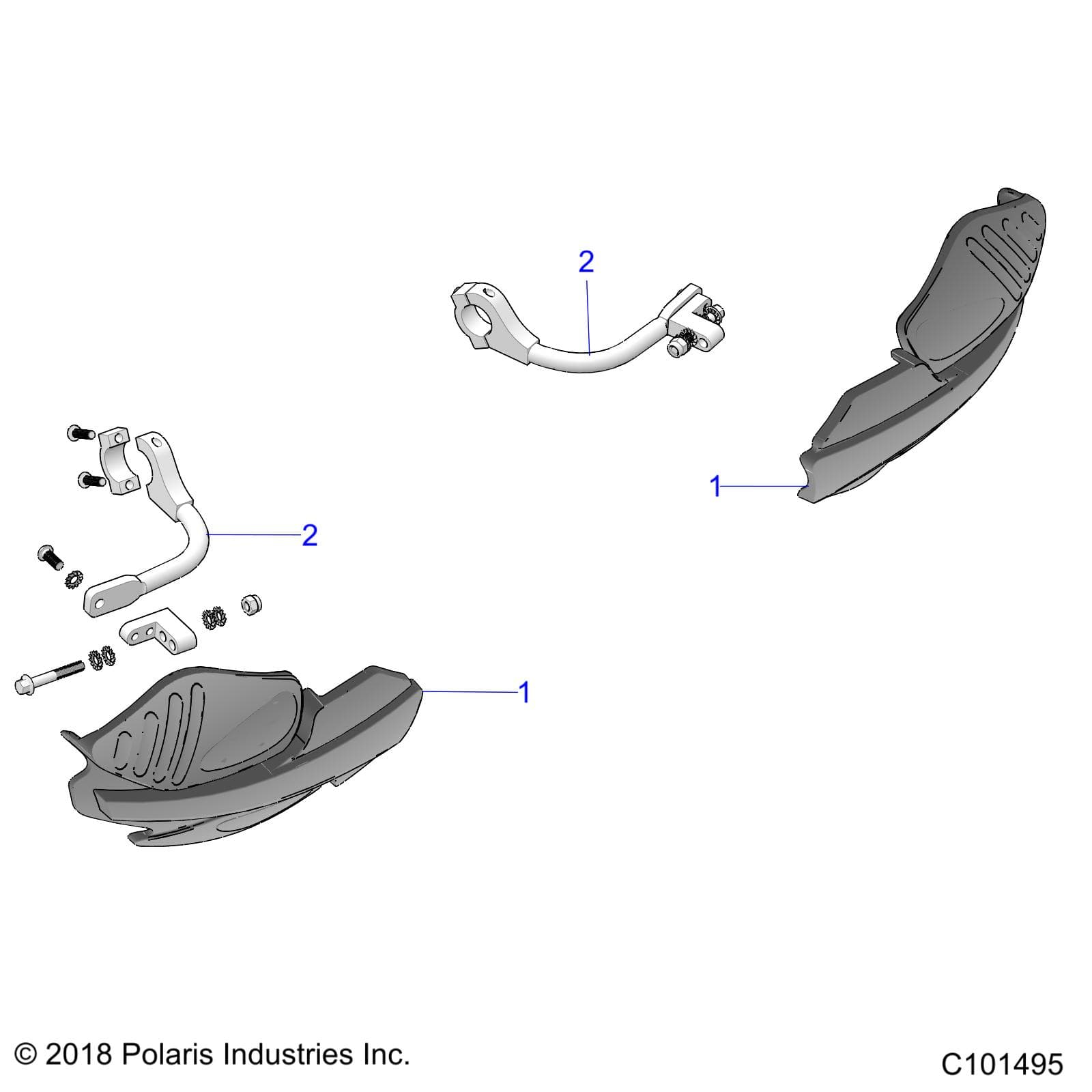 2026 SPORTSMAN TOURING XP 1000 R01 - A26SYY95AK β BODY, HANDGUARDS - A26SYY95AK (C101495) diagram