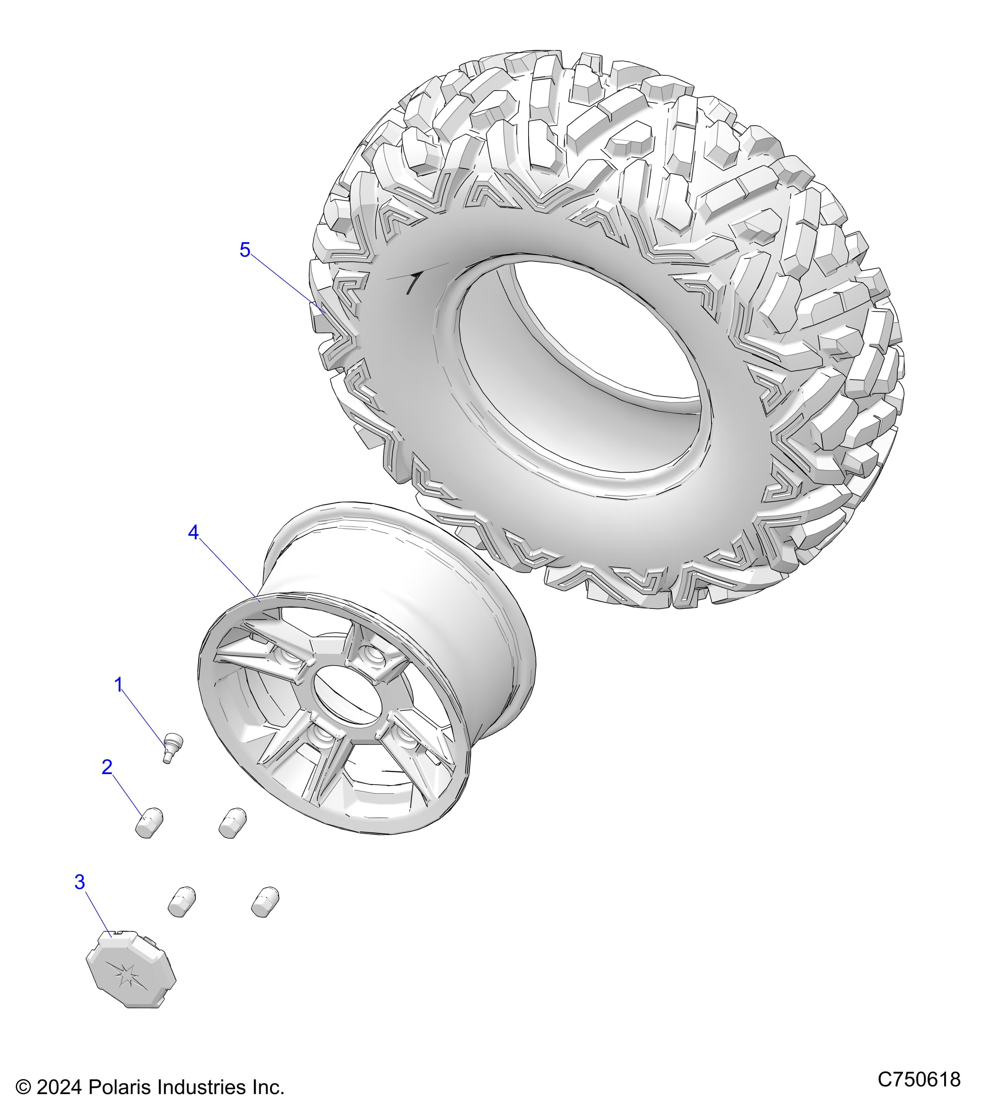 2026 RZR TRAIL S 1000 ULTIMATE β WHEELS, FRONT - Z26ASF99A6 (C750618) diagram