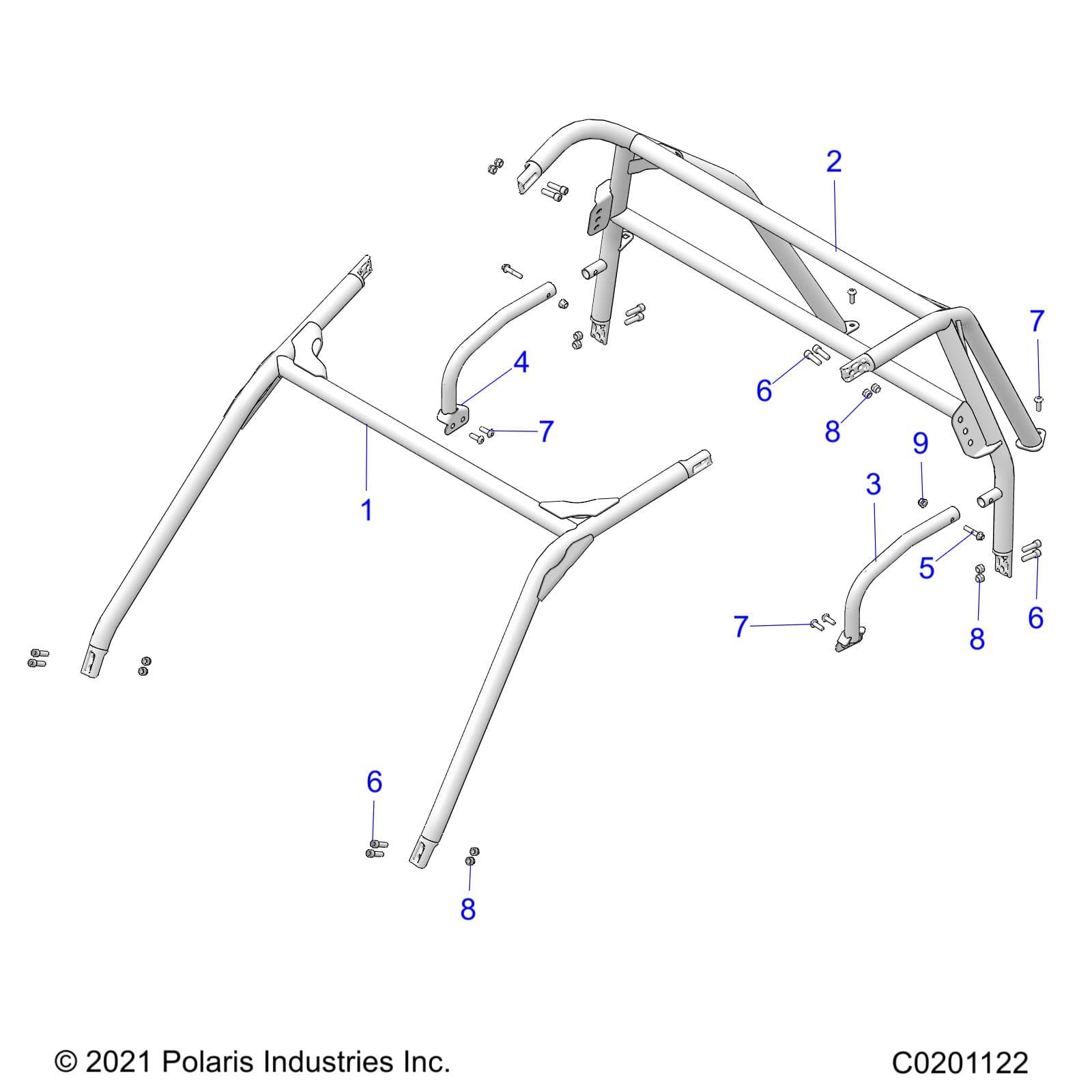 2026 RZR 200 MD β CHASSIS, CAB FRAME - Z26HCA18N4/N7 (C0201122) diagram