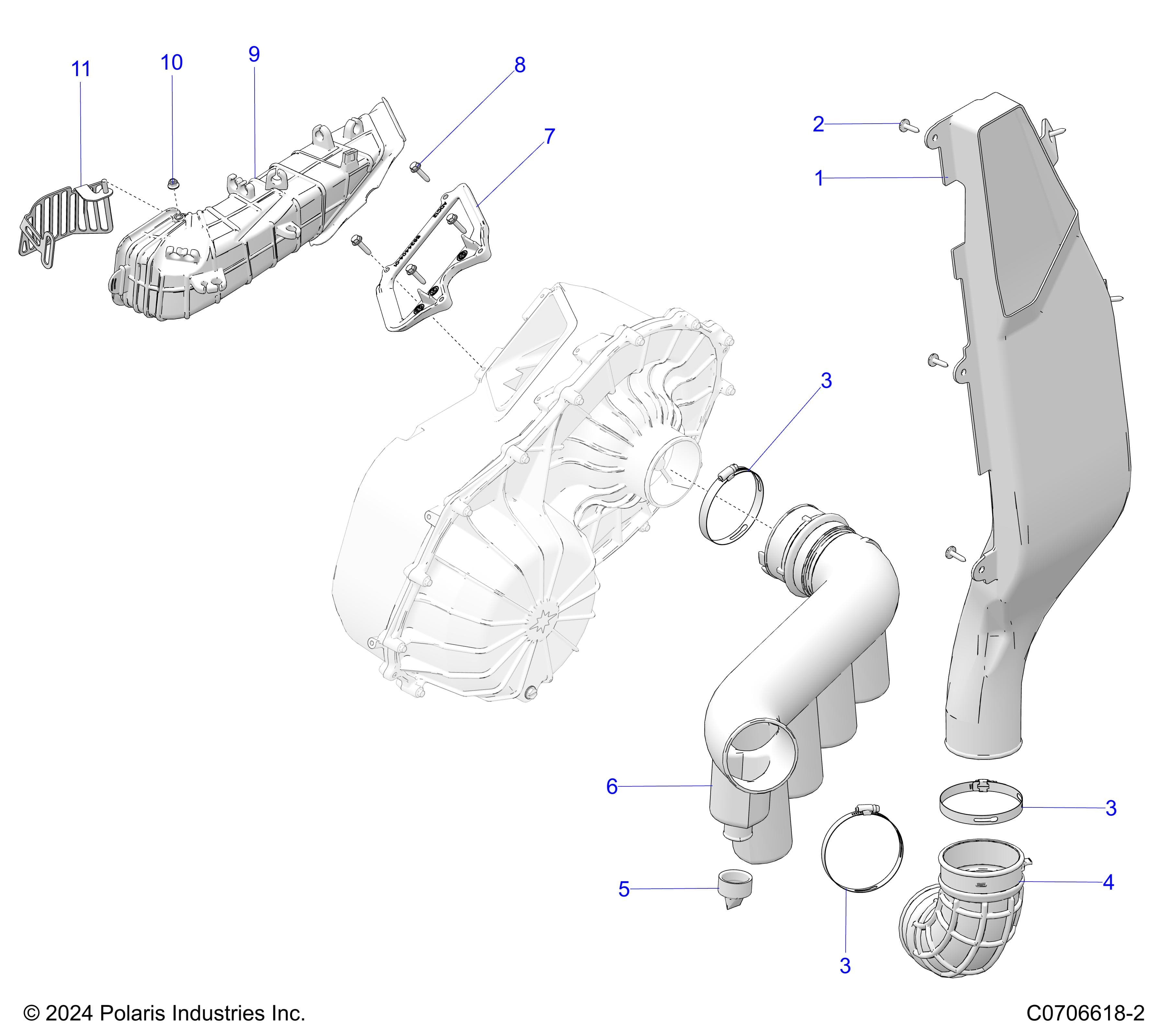 2026 POLARIS XPEDITION ADV 5 NORTHSTAR β DRIVE TRAIN, CLUTCH COVER DUCTING diagram