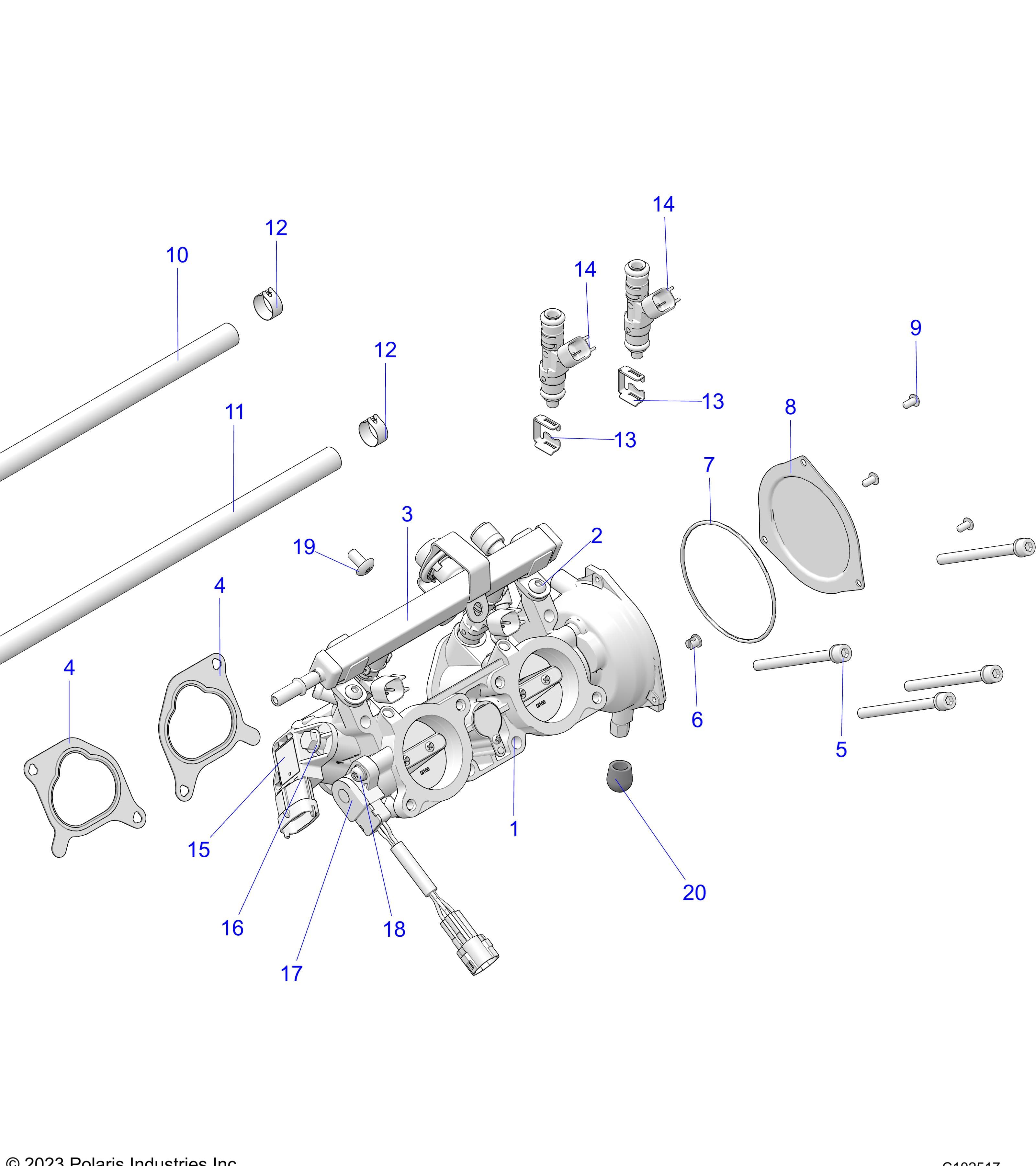 2026 SPORTSMAN TOURING XP 1000 R01 - A26SYY95AK β ENGINE, THROTTLE BODY - A26SYY95AK (C102517) diagram