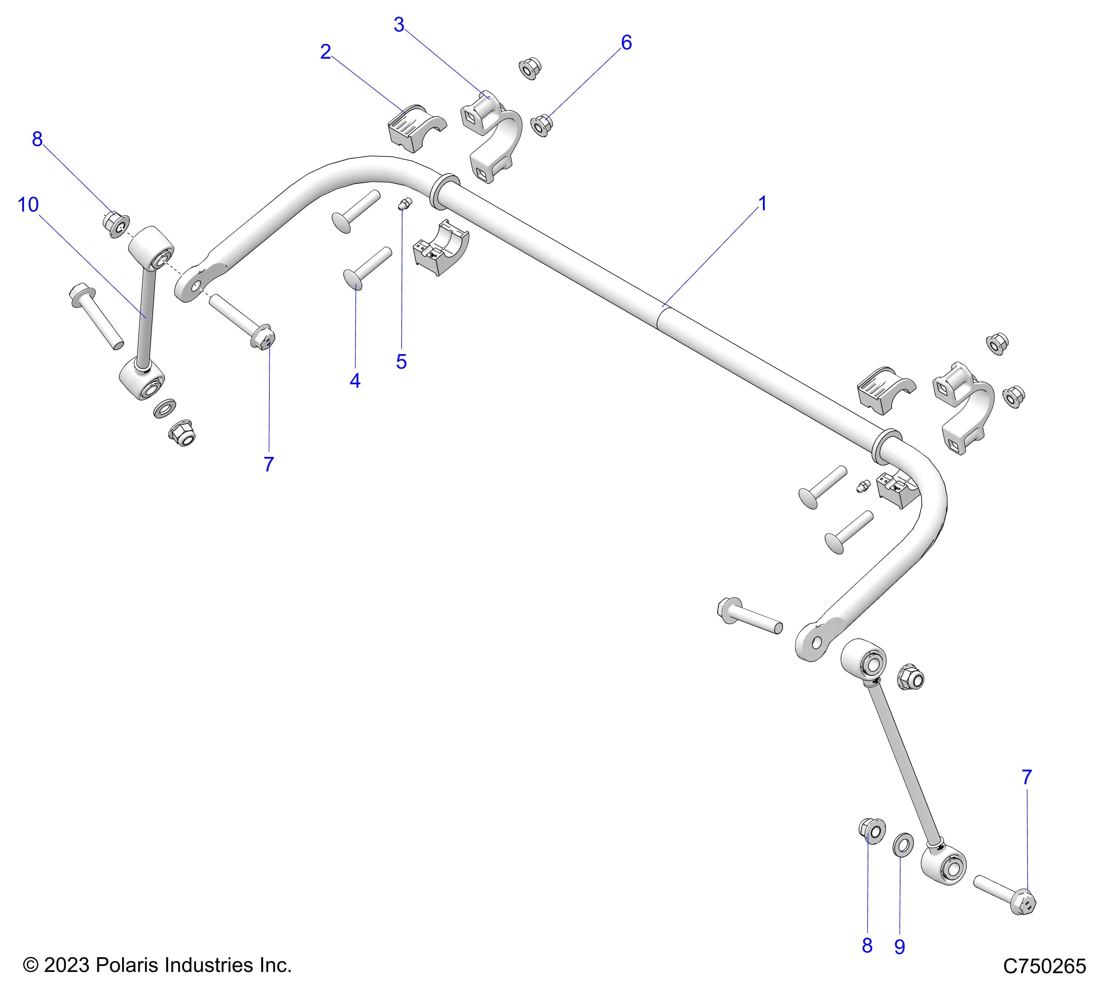 2026 RZR PRO S SPORT β SUSPENSION, REAR STABILIZER BAR - Z26SPE92A4/B4/A6/B6 (C750265) diagram