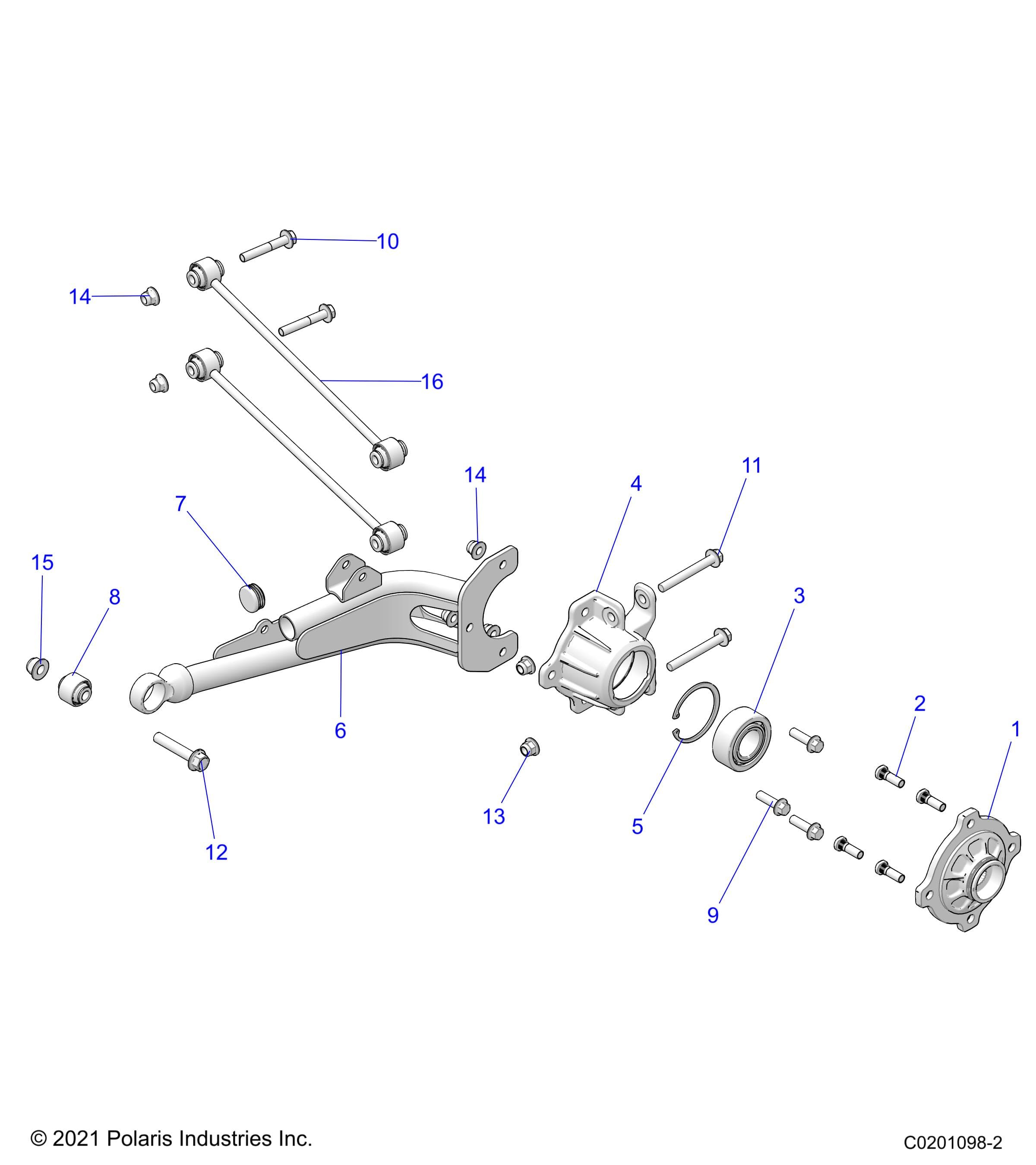 2026 RZR 200 AU β SUSPENSION, REAR - Z26HCA18D4 (C0201098-2) diagram