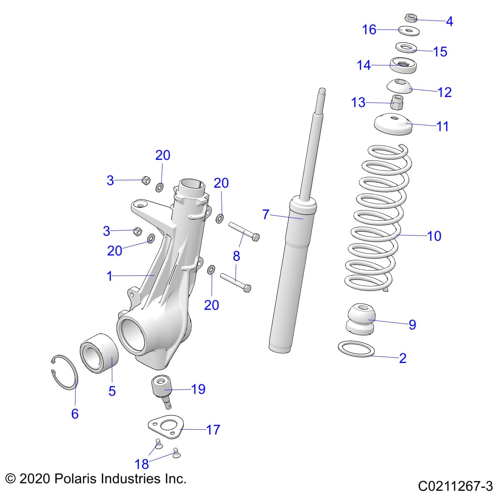 2026 SPORTSMAN 570 EPS β SUSPENSION, FRONT STRUT - A26SEE57A1/A4/A6/A9/B1/B4/B6 (C0211267-3) diagram