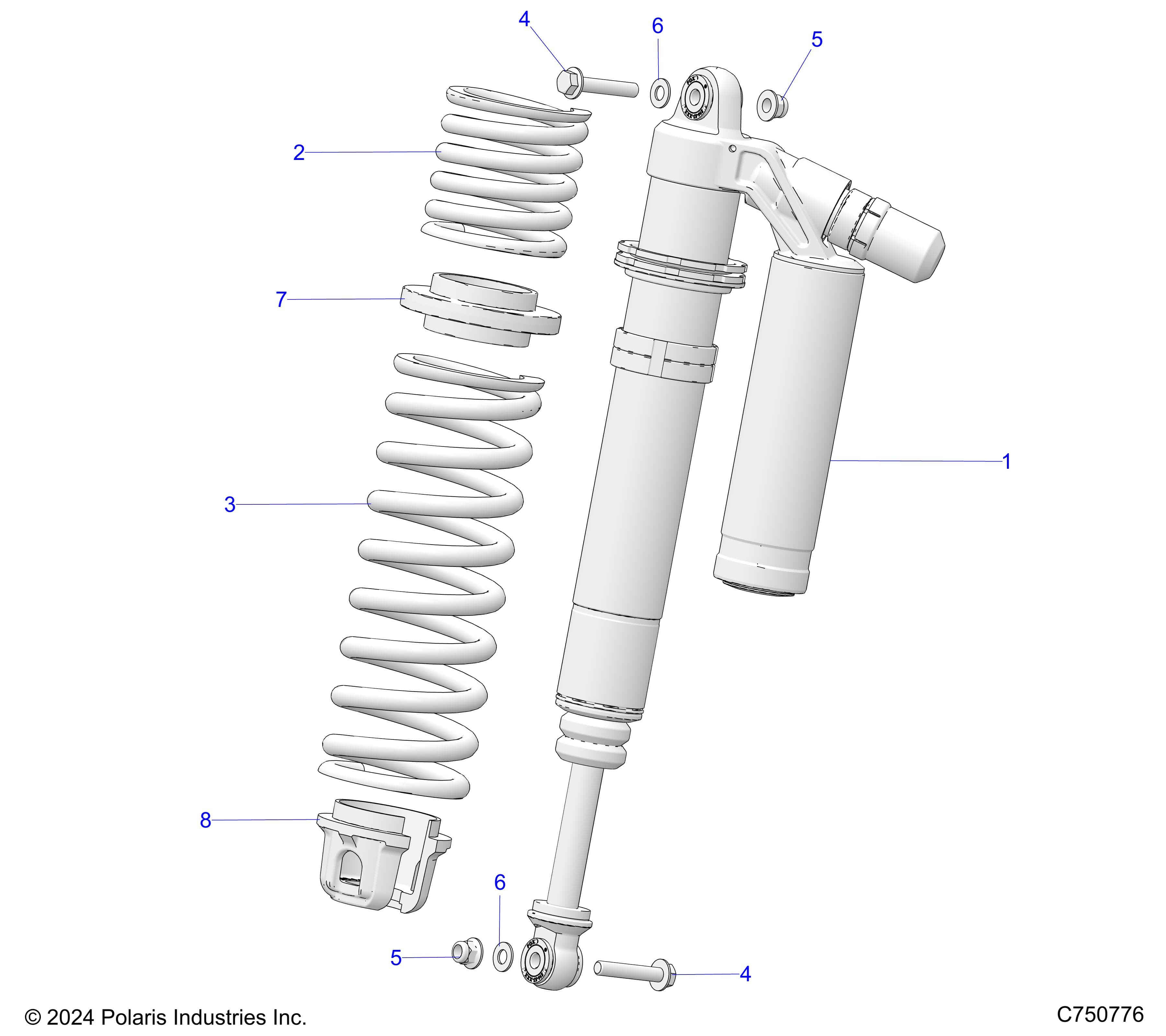 2026 RZR PRO XP ULTIMATE β SUSPENSION, FRONT SHOCK MOUNTING - Z26XPD92AN/BN/AH/BH (C750776) diagram