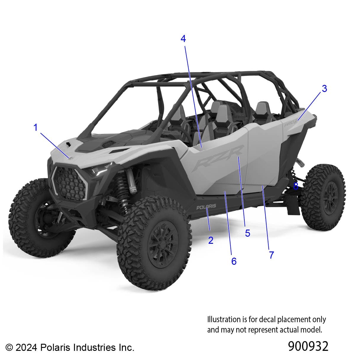 2026 RZR PRO S4 SPORT β BODY, DECALS GRAPHICS - Z26S4E92A6/B6 (900932) diagram