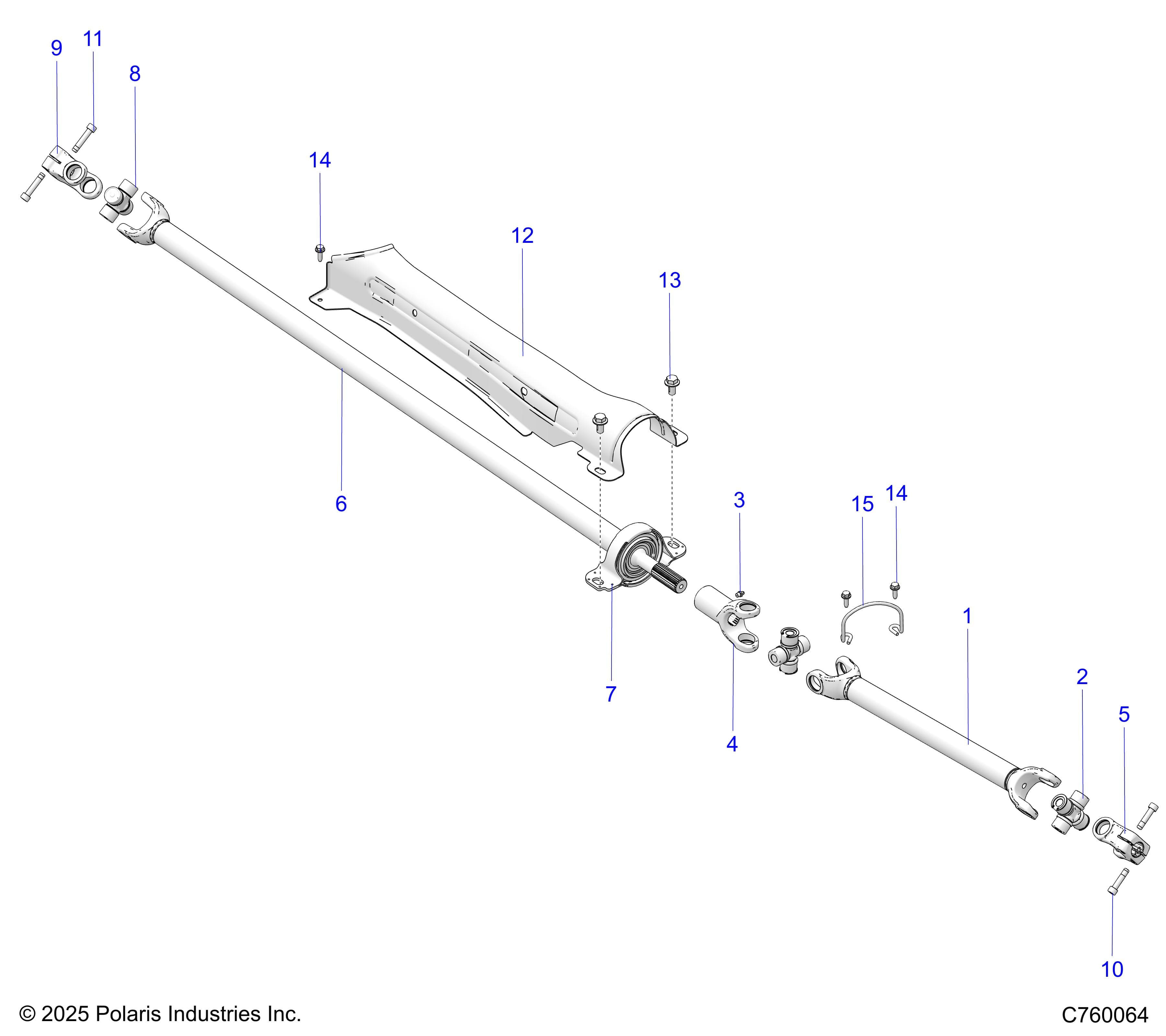2026 RZR XP S 4 1000 ULTIMATE β DRIVE TRAIN, PROP SHAFT - Z26NMY99A4/B4/A6/B6 (C760064) diagram