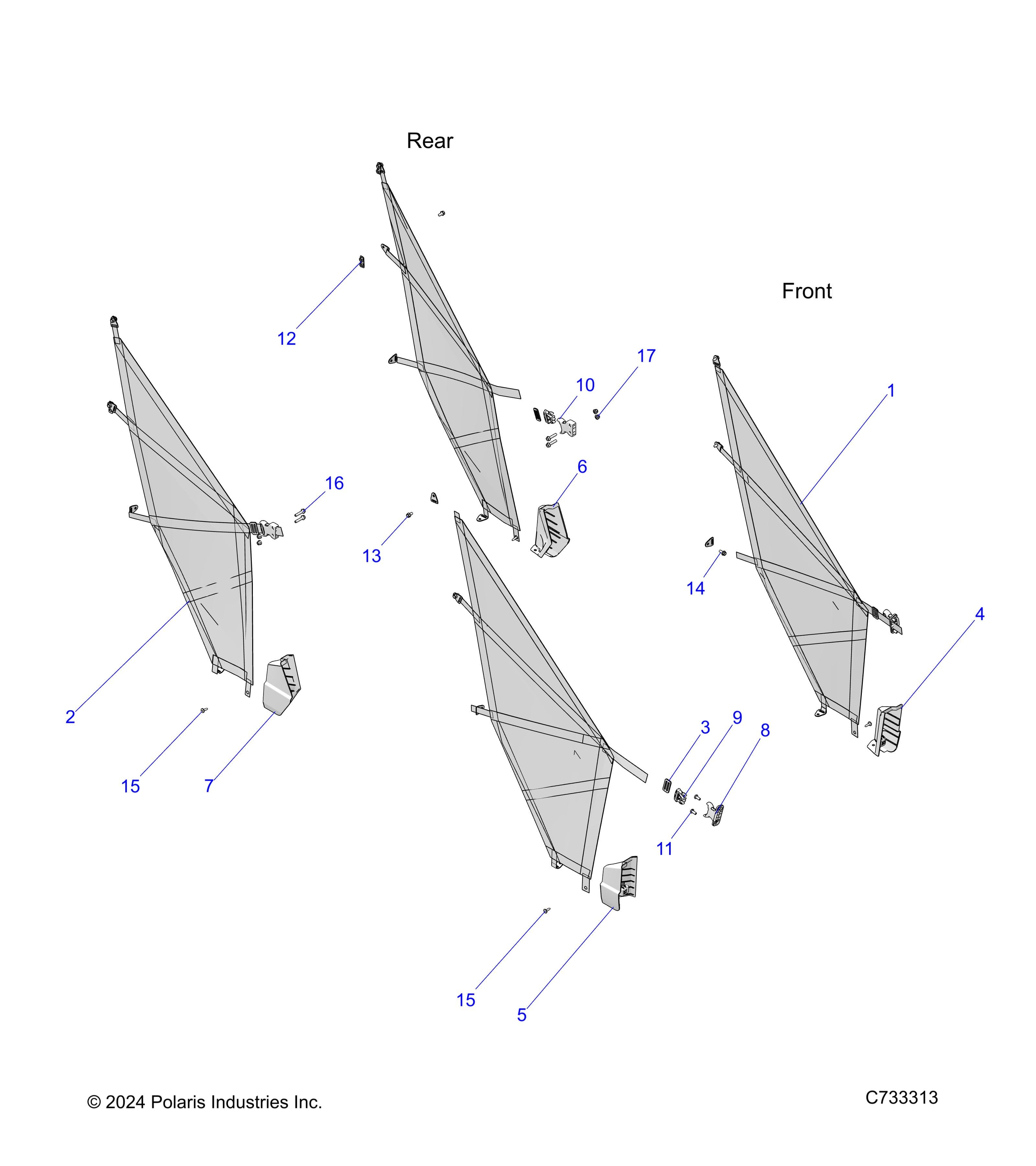 2026 RANGER 1000 CREW NON EPS β BODY, NETS - R26T6A99A1/B1 (C733313) diagram