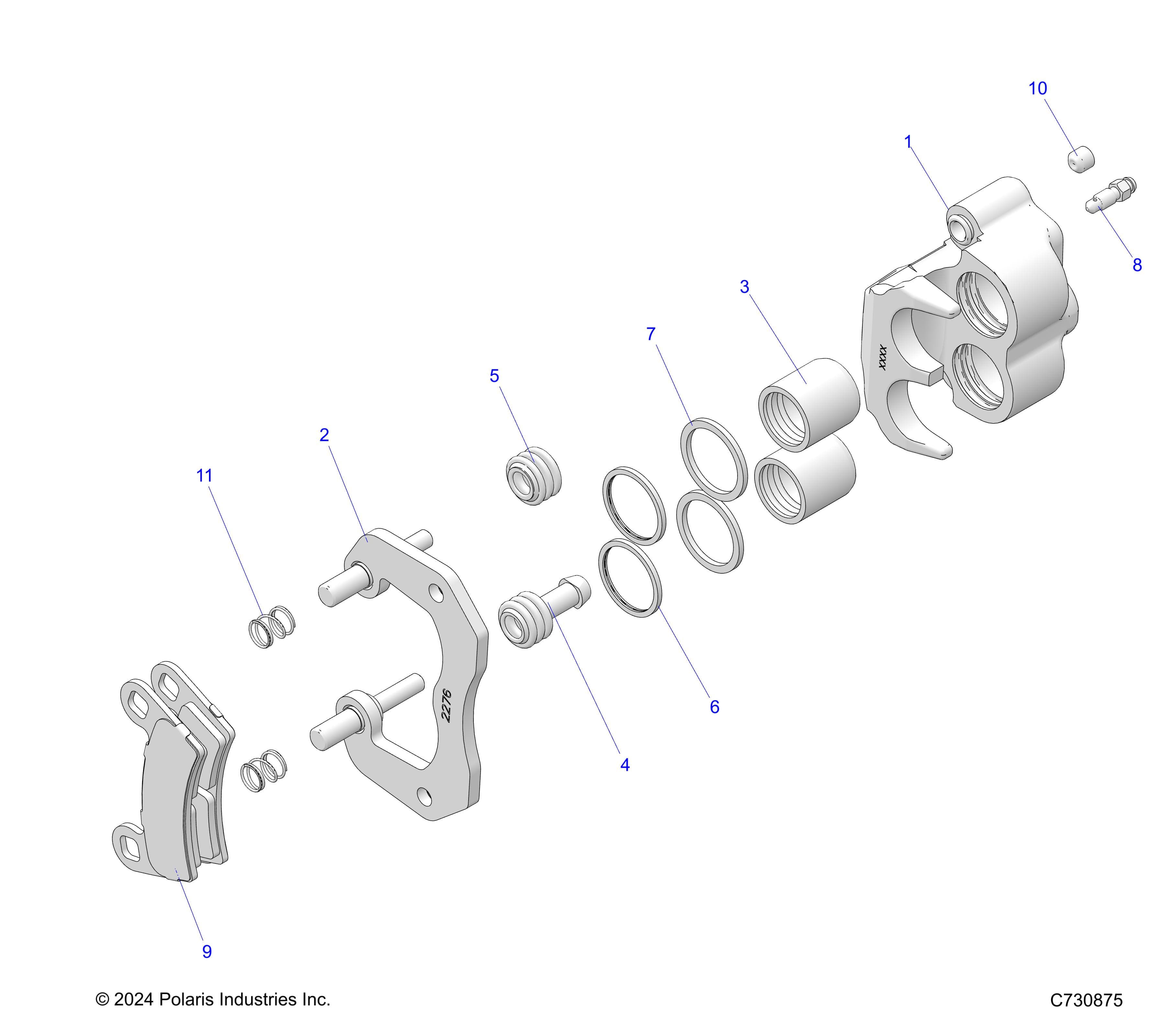 2026 RANGER 1000 XP CREW TEXAS EDITION β BRAKES, REAR CALIPER - R26RSF99AL (C730875) diagram