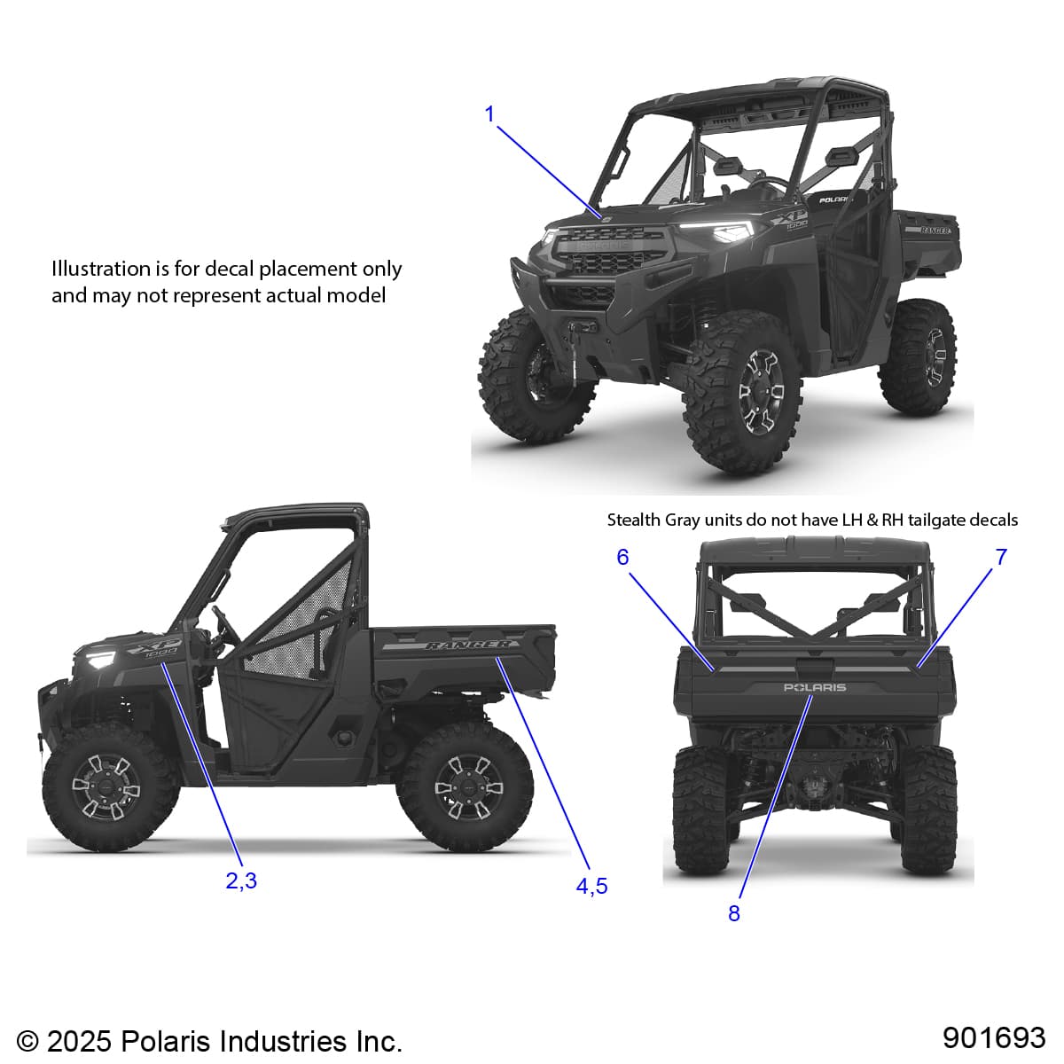 2026 RANGER 1000 XP PREMIUM β BODY, DECALS, GRAPHICS - R26RRE99A9/AF/AH/AB/AS/B9/BF/BH/BB/BS (901693) diagram