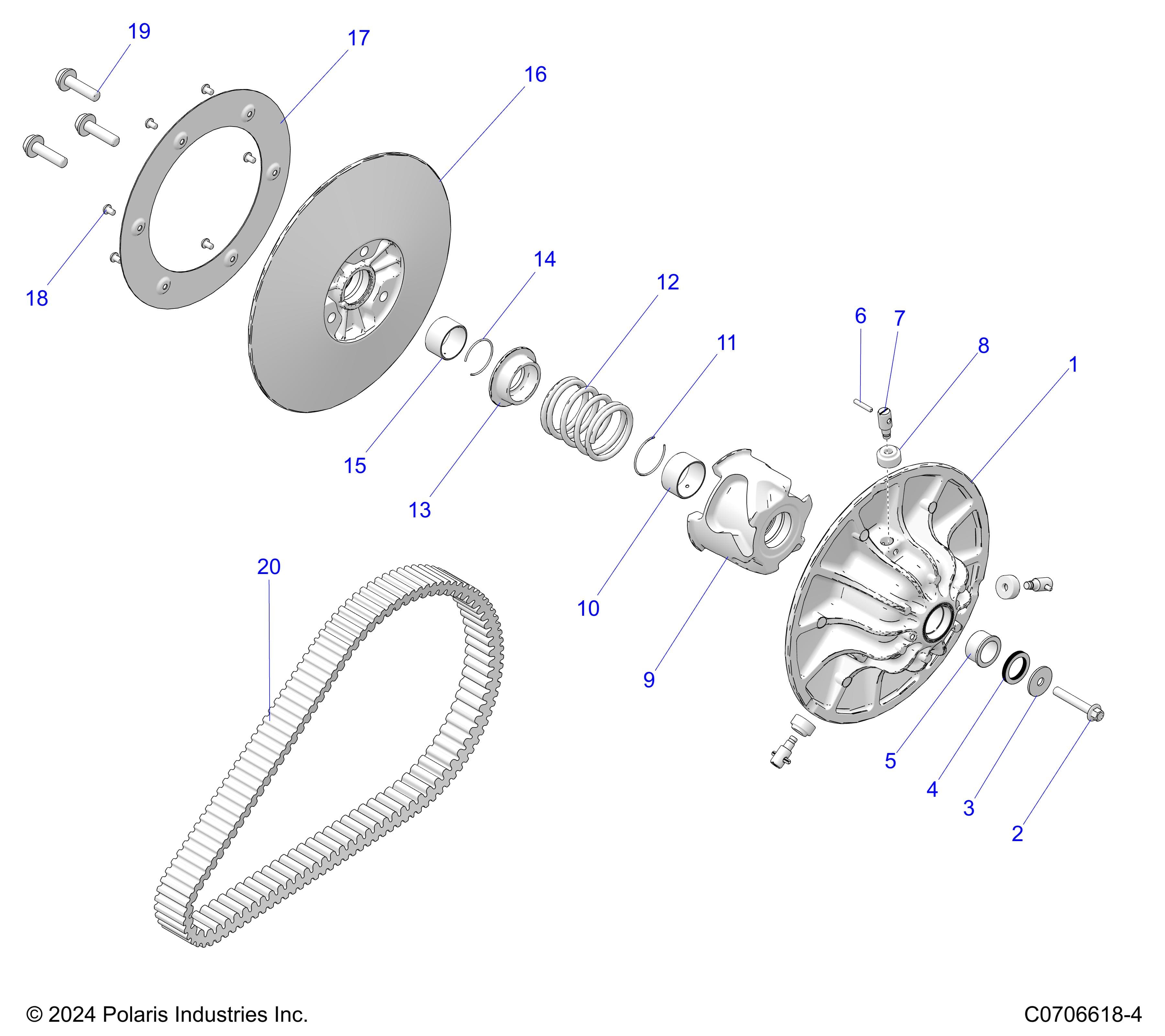 2026 POLARIS XPEDITION ADV 5 NORTHSTAR β DRIVE TRAIN, SECONDARY CLUTCH diagram